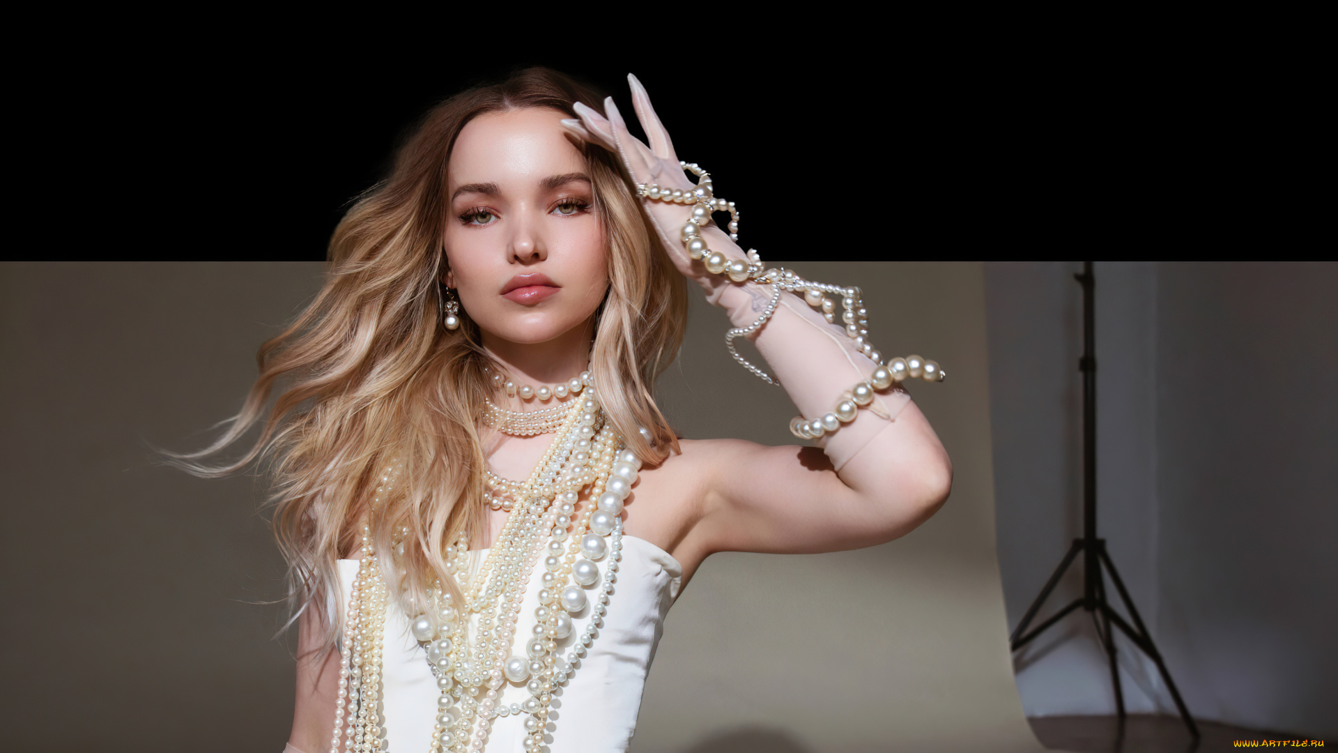 девушки, dove, cameron, блондинка, платье, бусы