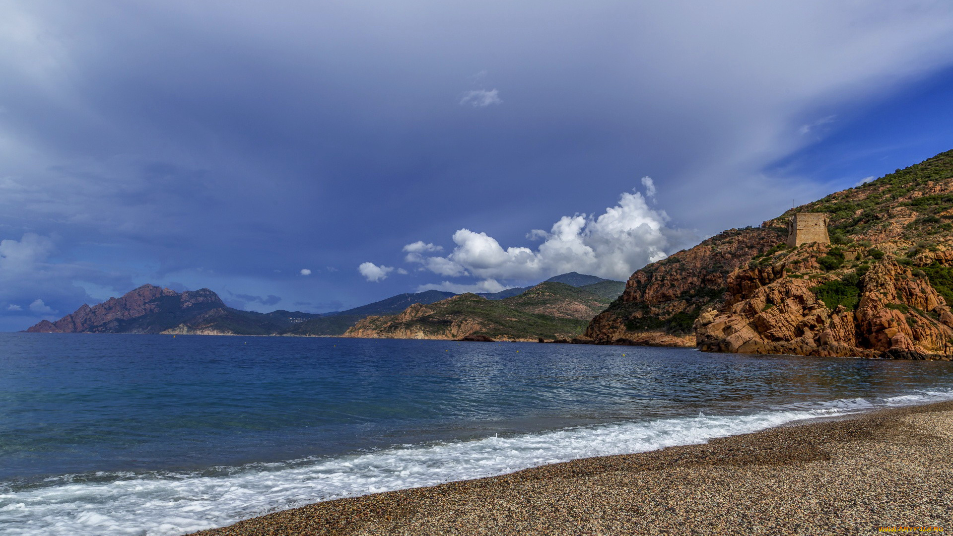 corsica, france, природа, побережье