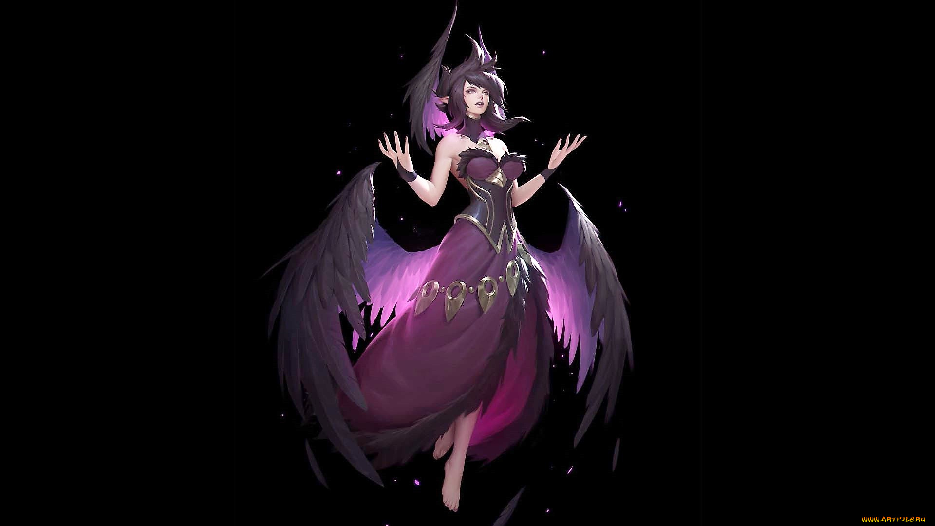 видео, игры, league, of, legends, крылья, космос, morgana