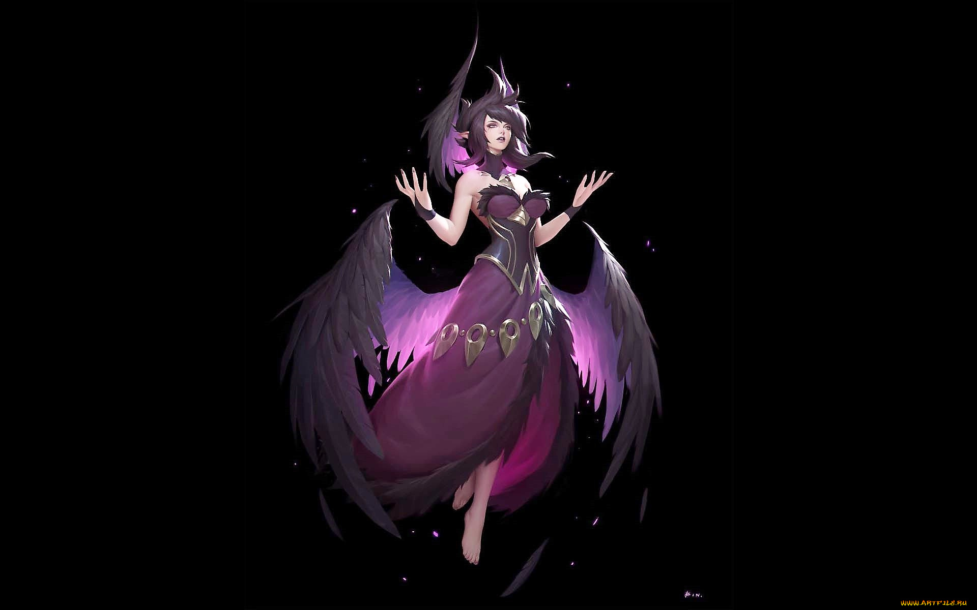 видео, игры, league, of, legends, крылья, космос, morgana