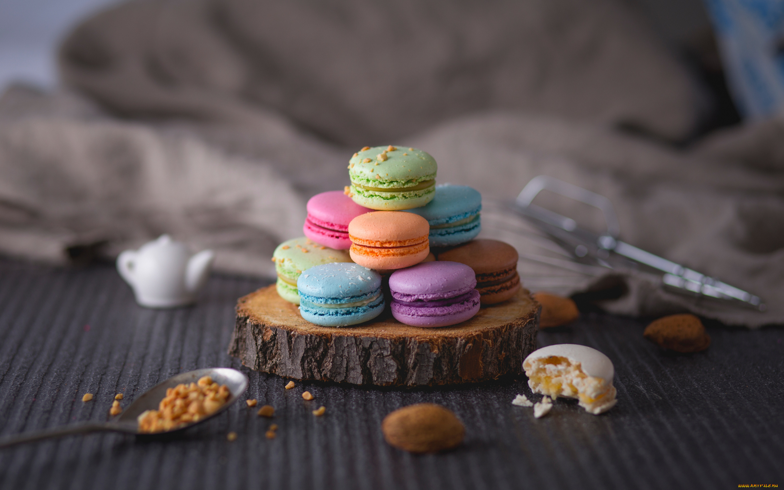 еда, макаруны, лакомство, ассорти