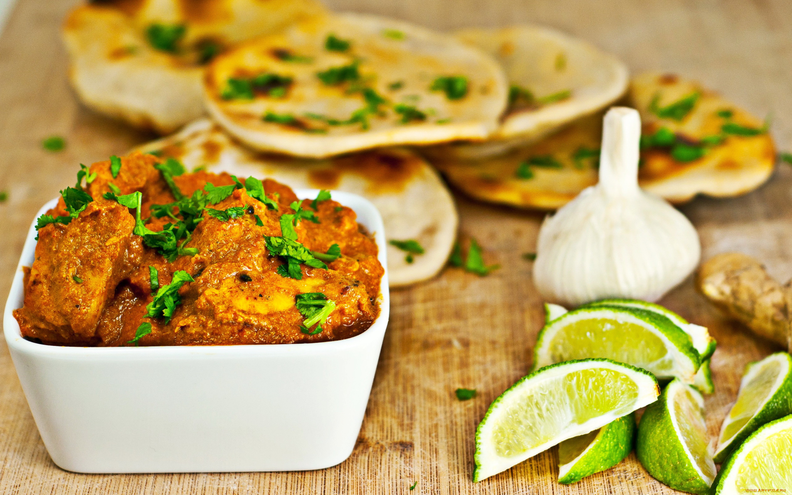 еда, мясные, блюда, чеснок, мясо, лепешки, лайм