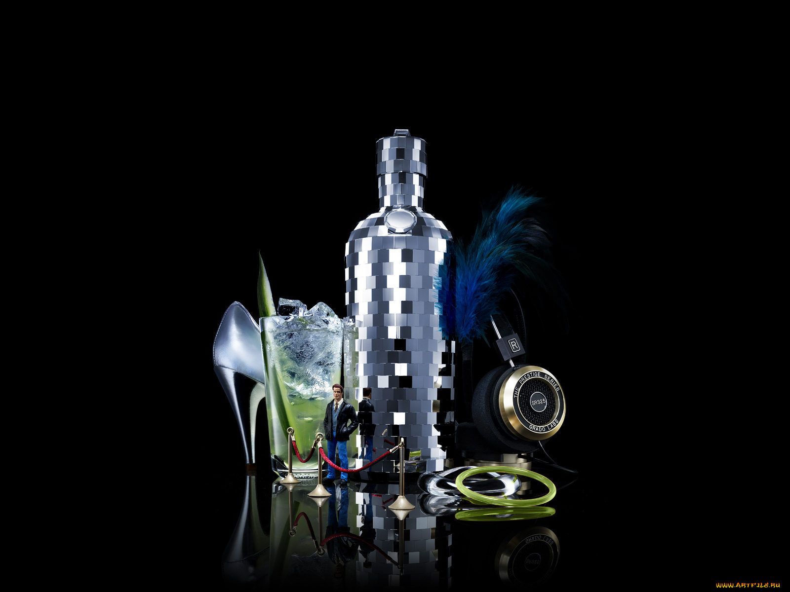 3д, графика, другое, бутылка, каблук