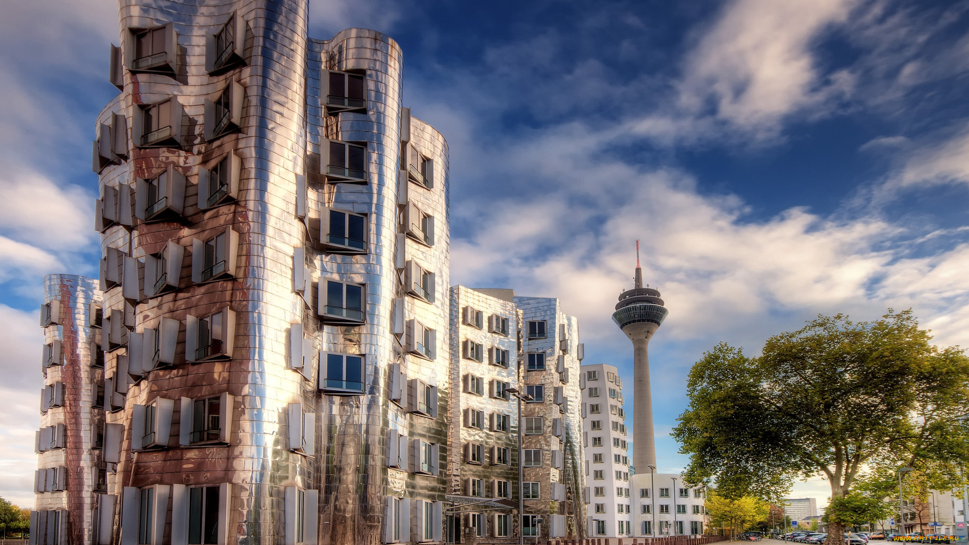 дюссельдорф, германия, города, здания, дома, телебашня