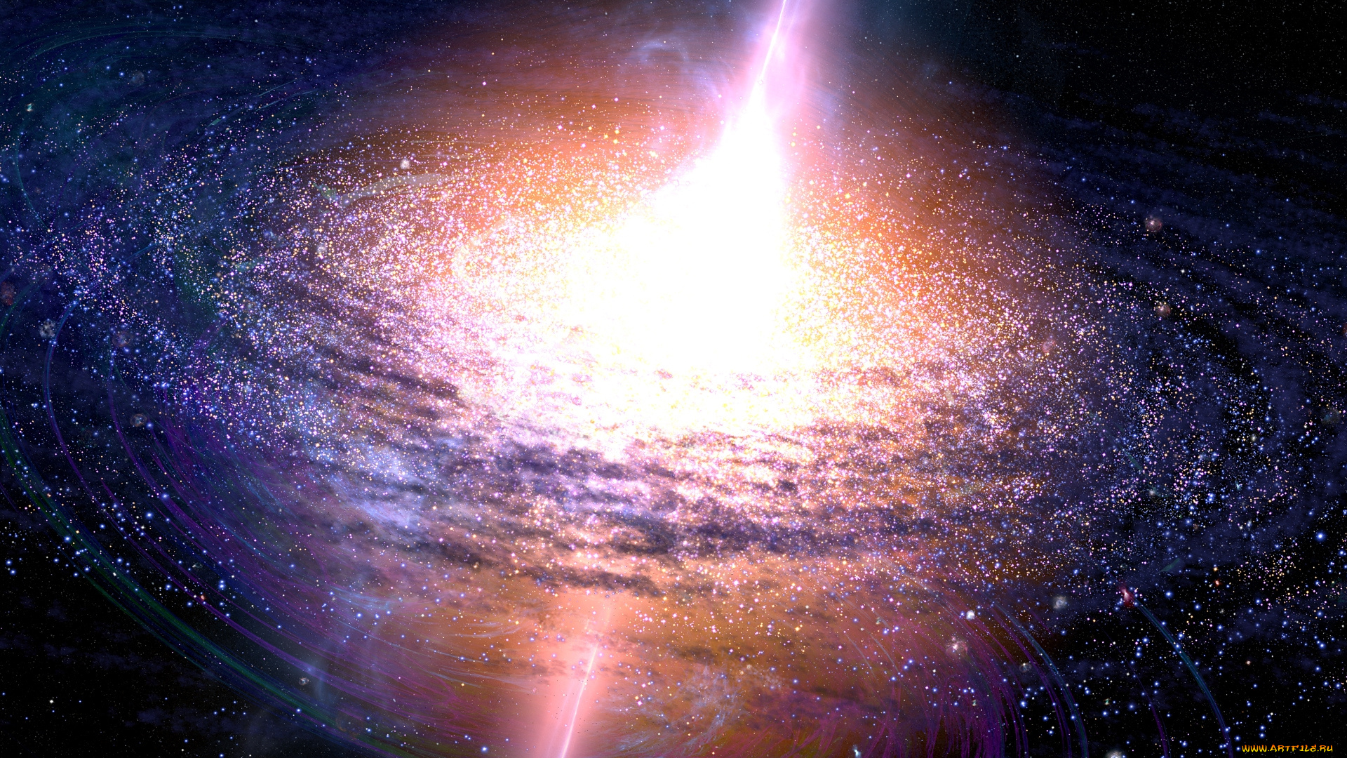 галактика, космос, арт, галактики, звезды, вселенная