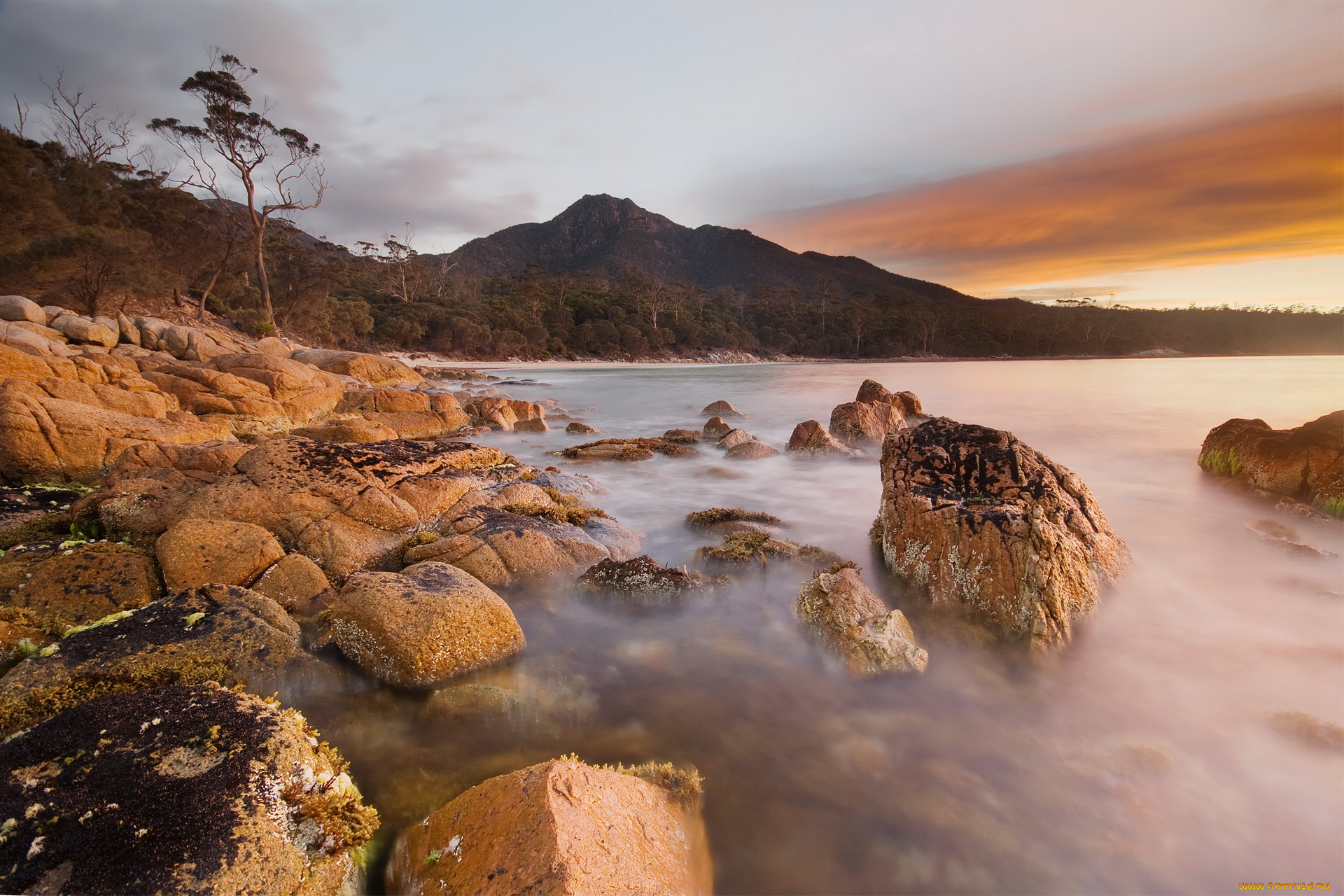 freycinet, national, park, tasmania, australia, природа, побережье, море, горы, берег