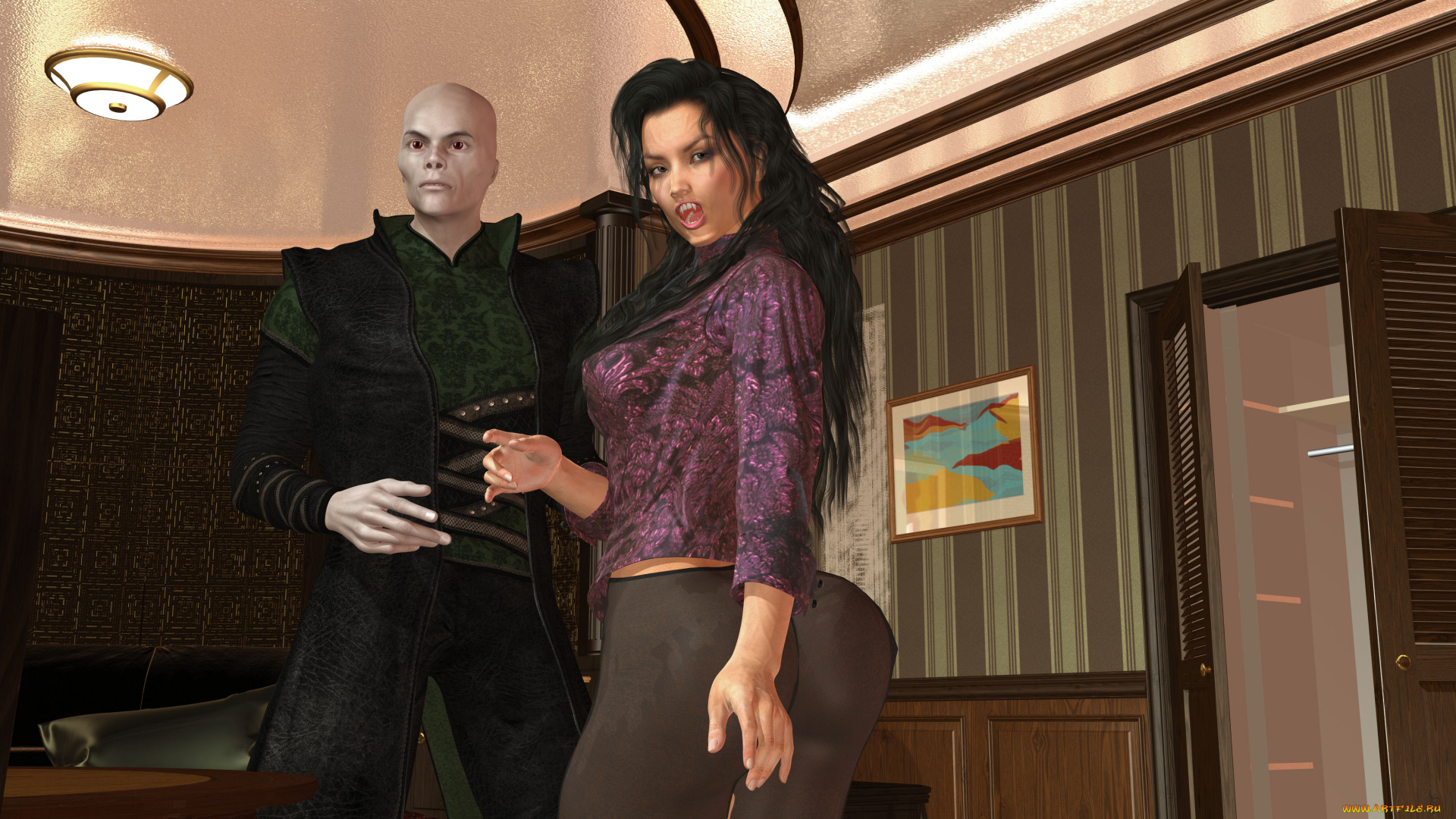 3д, графика, фантазия, , fantasy, девушка, взгляд