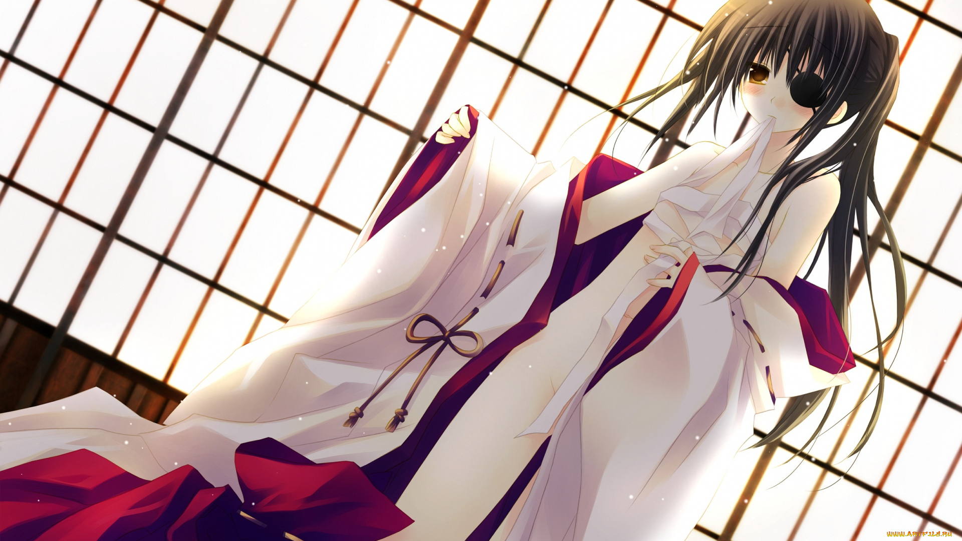 аниме, gintama, окна, кимоно, девушка