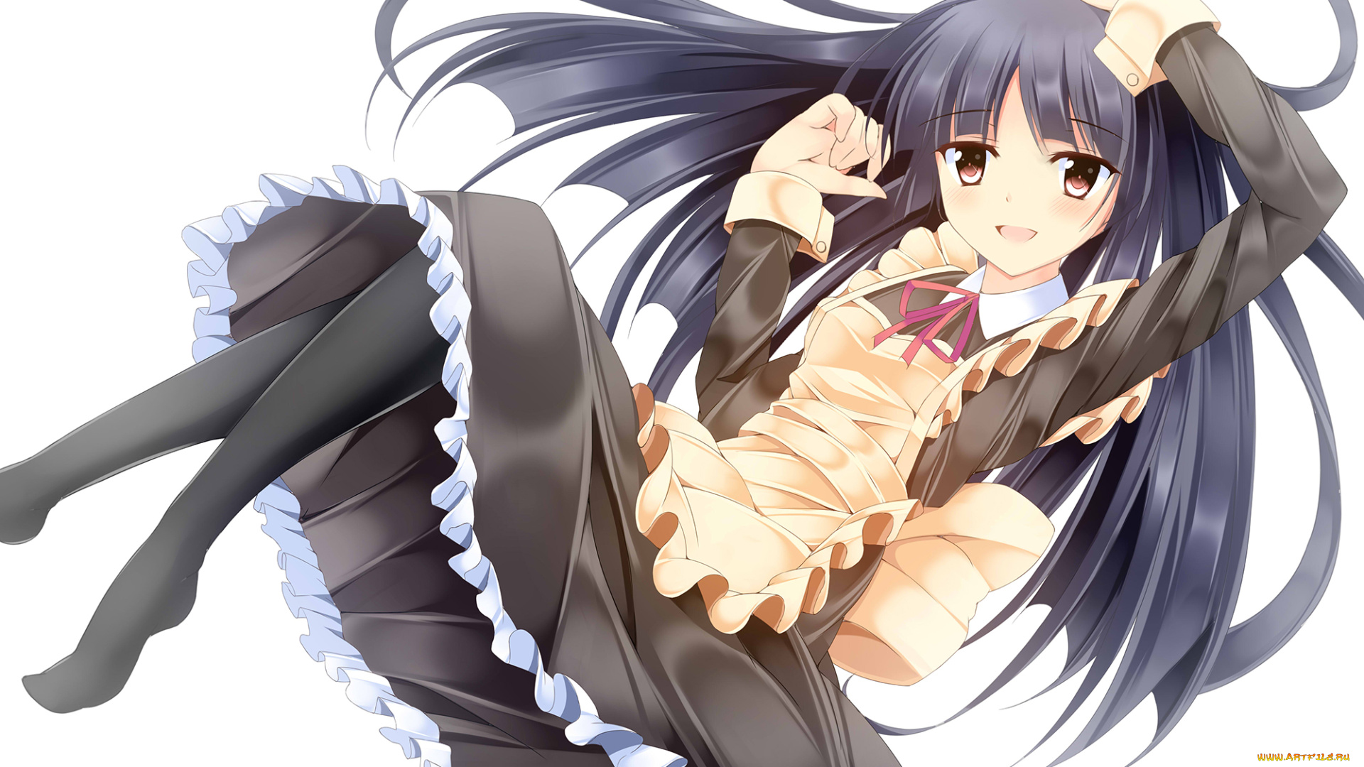 аниме, oreimo, девушка, волосы, арт, белый, фон, брюнетка, ушки, gokou, ruri