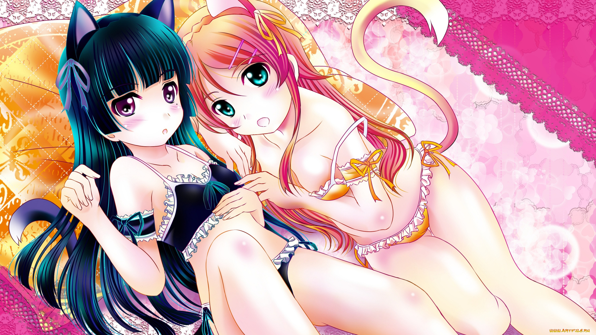 аниме, oreimo, девушки, ушки, ore, no, imouto, ga, konna, ni, kawaii, wake, nai, kousaka, kirino, gokou, ruri, кошки, хвост