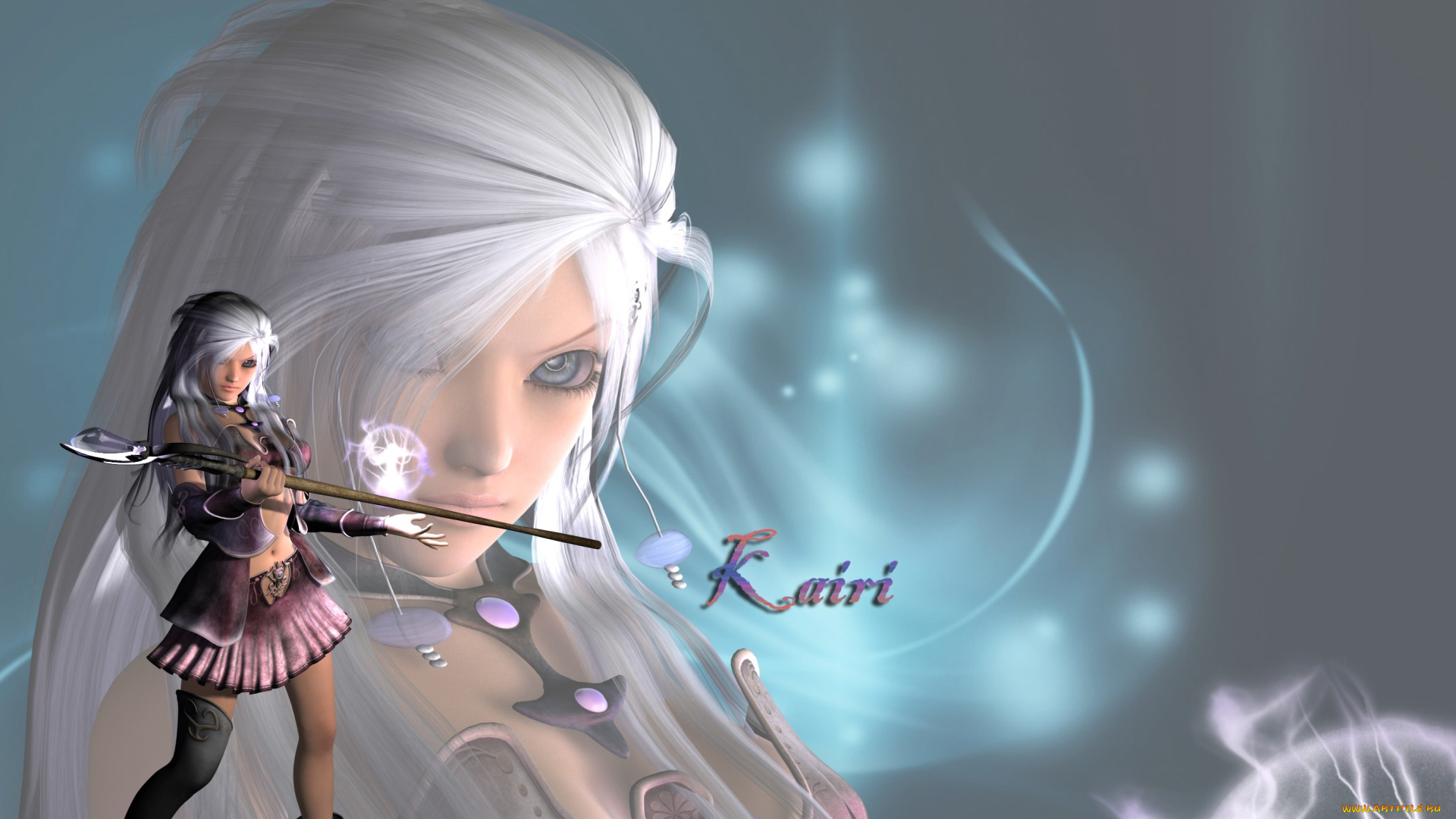 daz, kairi, class, change, 3д, графика, эльфы, , elves, взгляд, эльфийка, фон, шест, доспехи