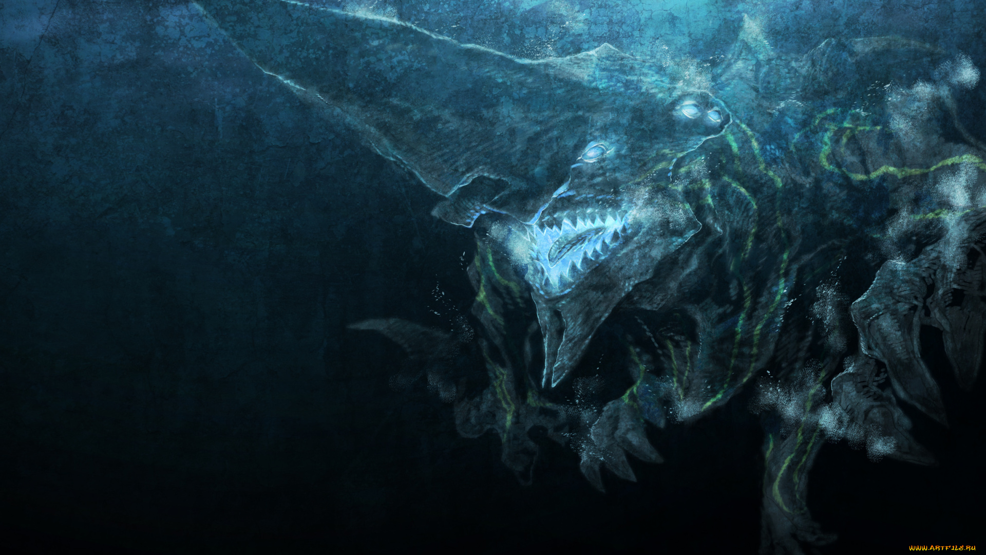 фэнтези, существа, существо, кайдзю, арт, монстр, вода, океан