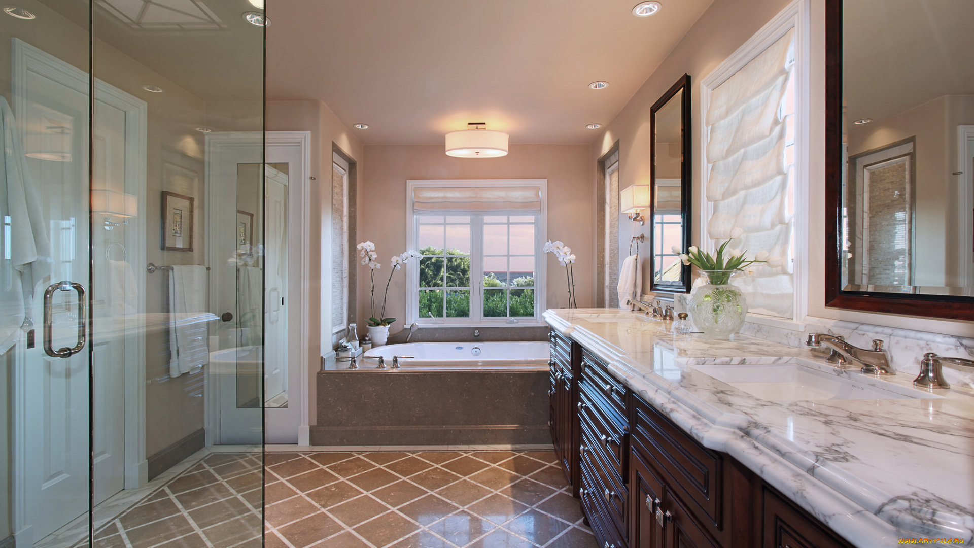 интерьер, ванная, и, туалетная, комнаты, дизайн, стиль, ванная