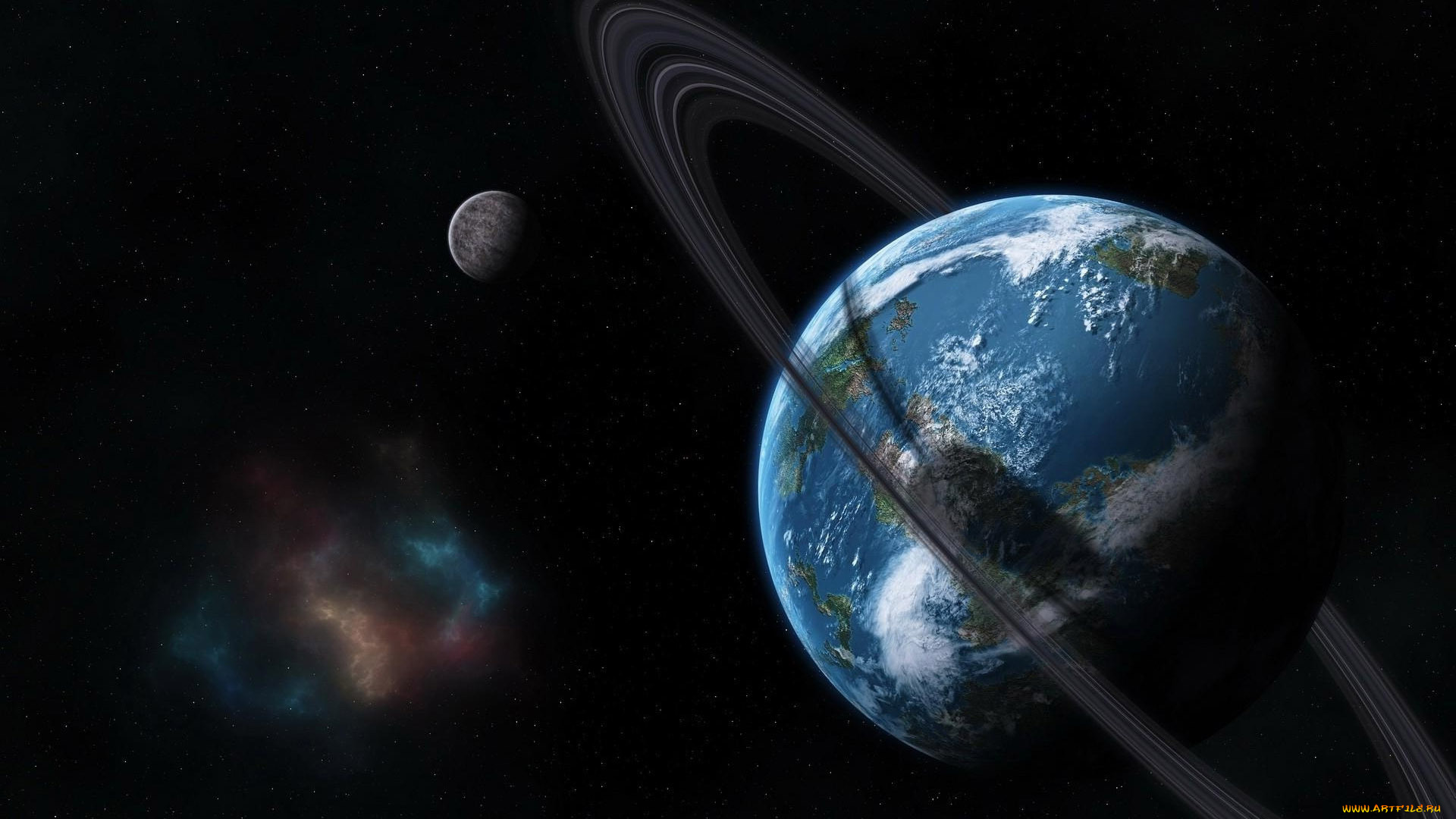 космос, арт, планета, звезды, вселенная