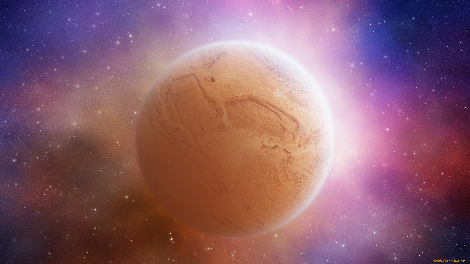 космос, арт, планета, звезды, вселенная