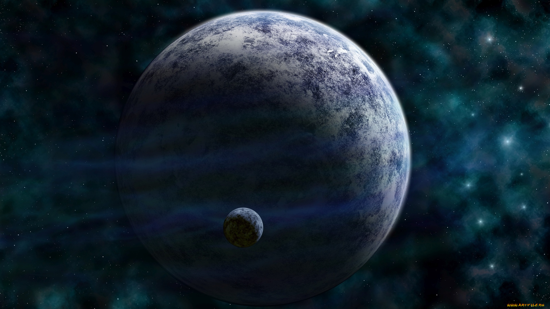 космос, арт, планеты, звезды, вселенная