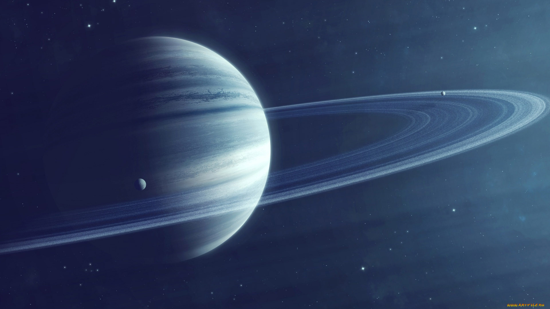 космос, арт, планеты, звезды, вселенная, кольца