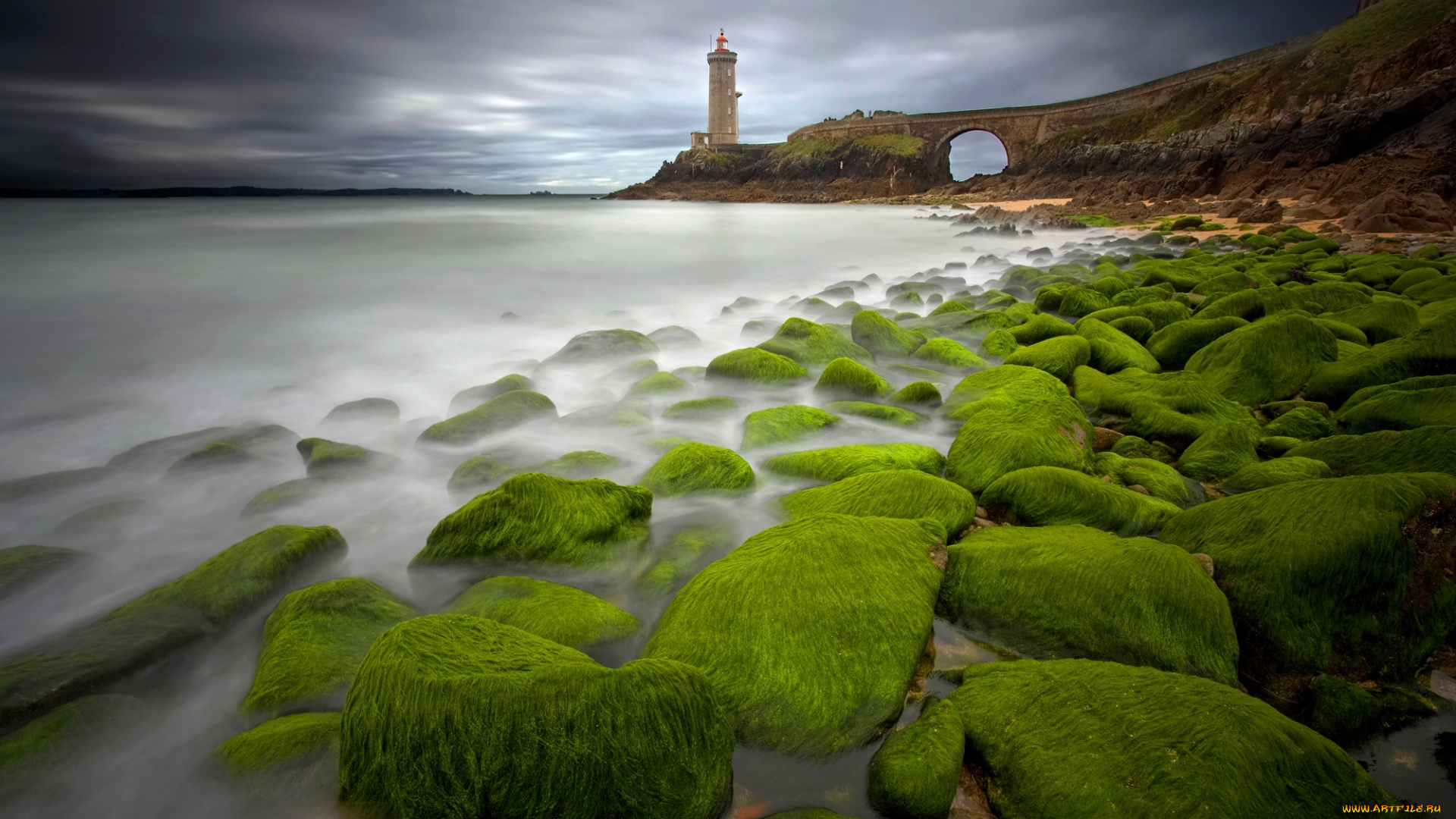 природа, маяки, море, мох, камни, тучи, небо, маяк, берег