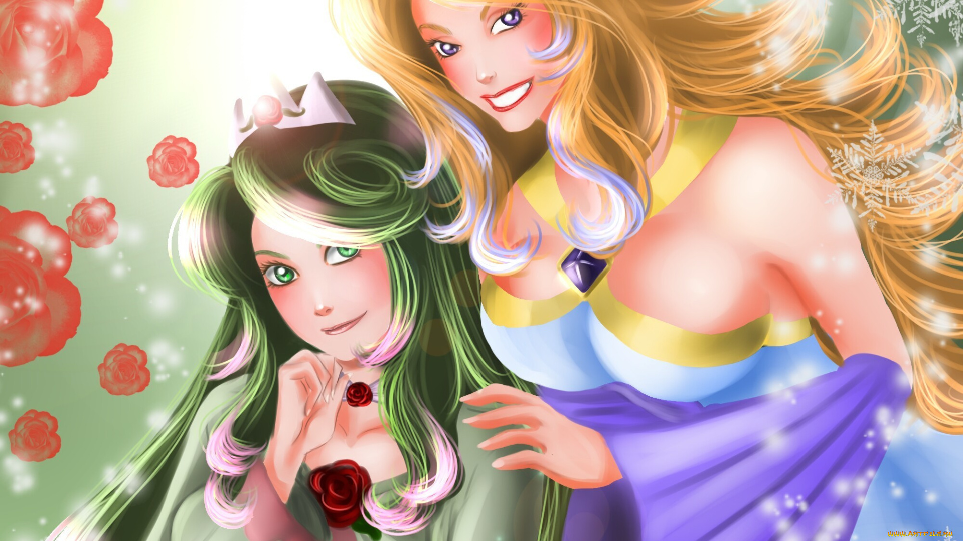 рисованные, люди, девушки, взгляд