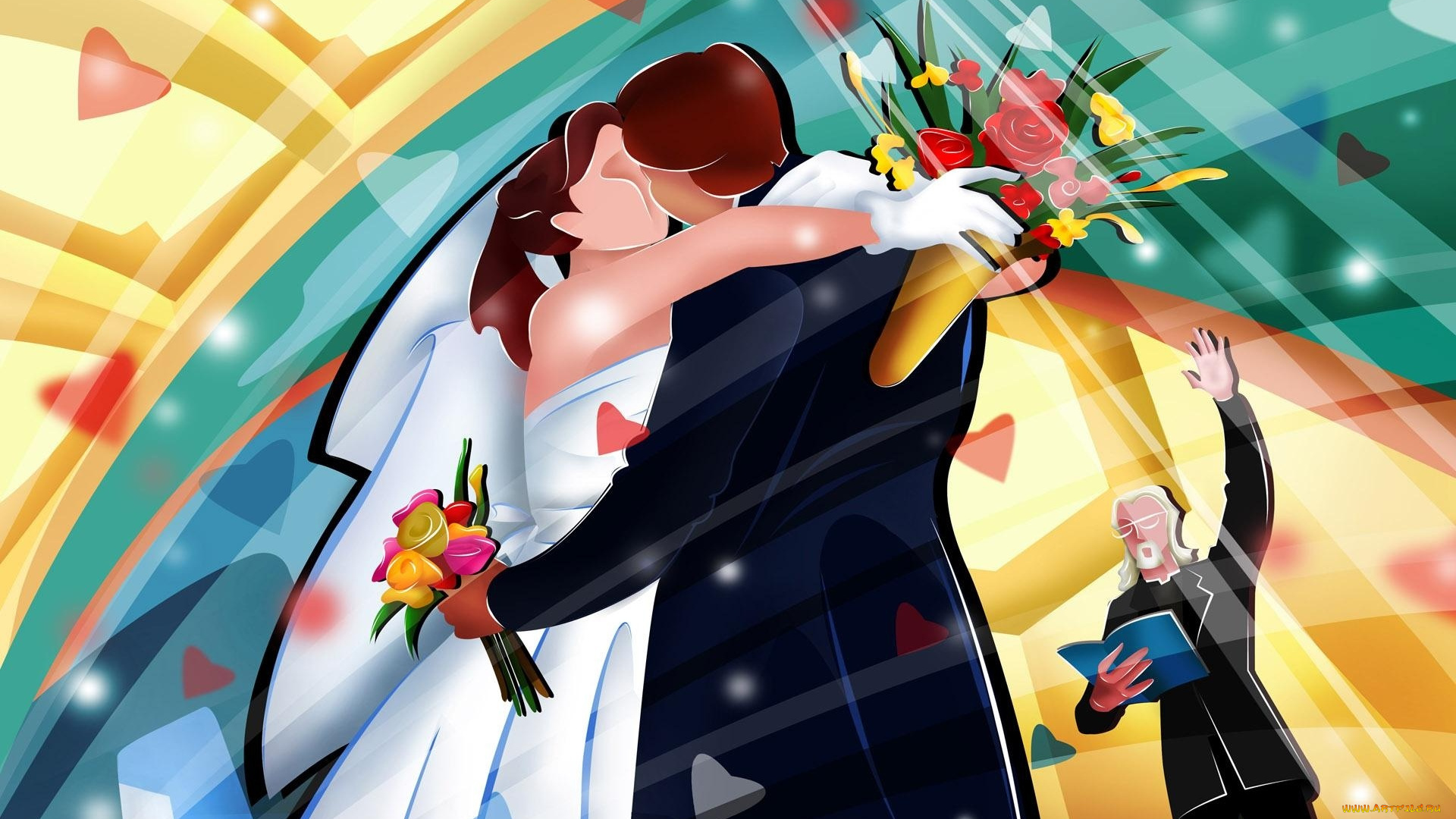 векторная, графика, люди, мужчина, девушка, поцелуй