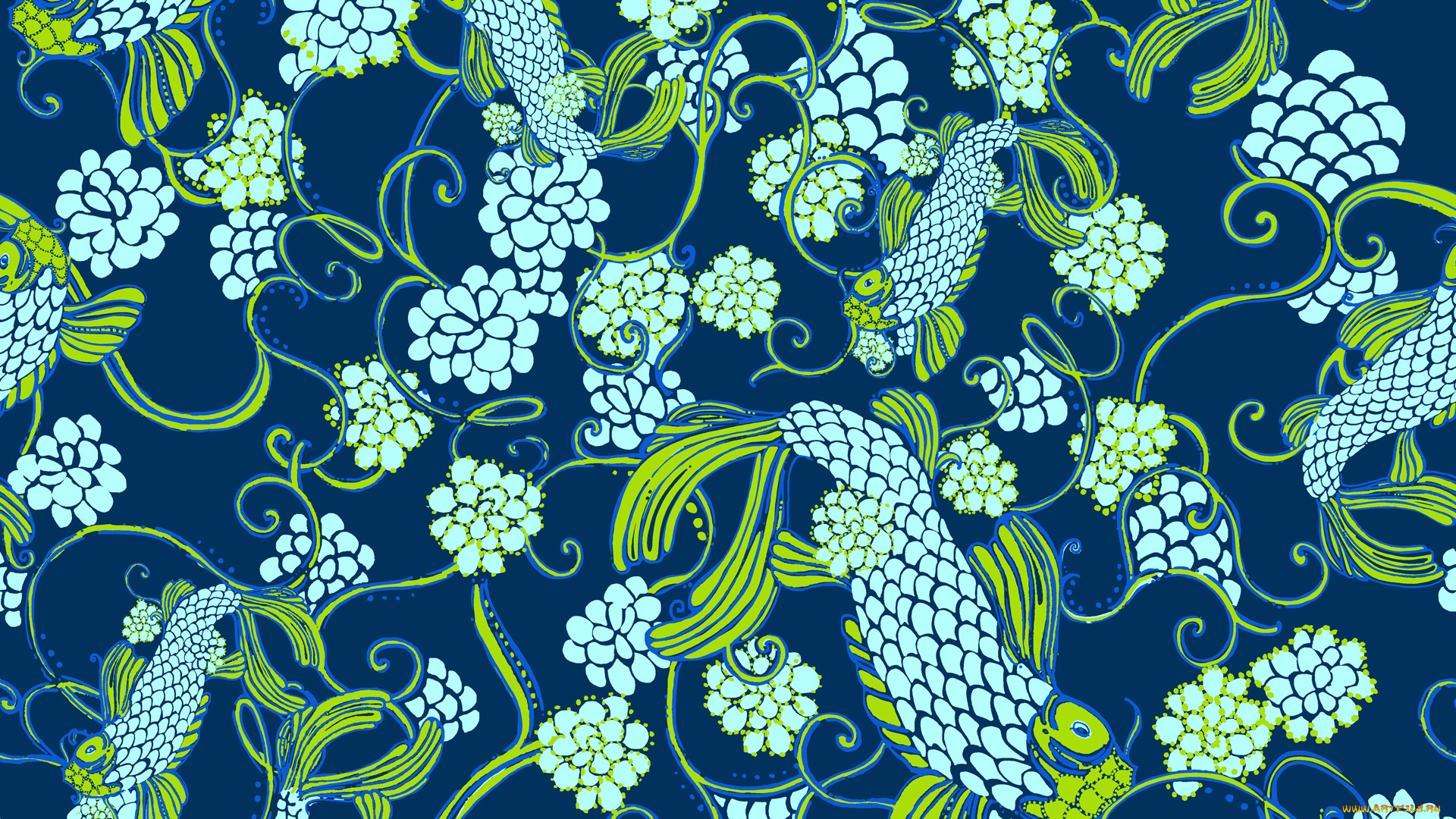 векторная, графика, животные, рыбы