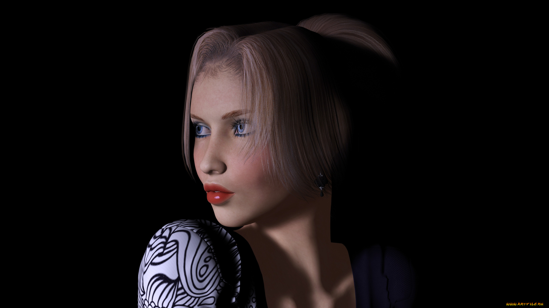 waverly, 3д, графика, портрет, , portraits, девушка, взгляд, фон