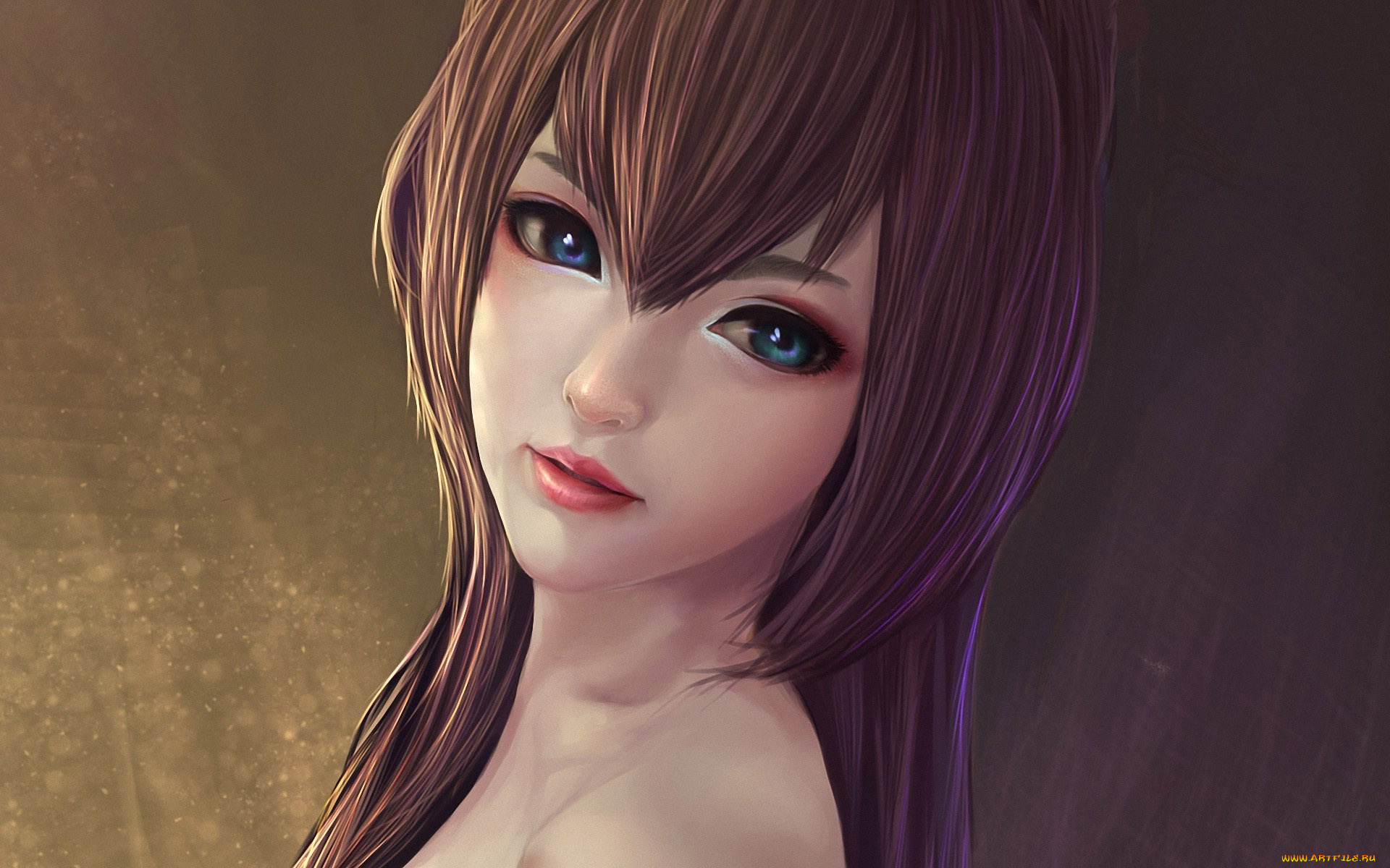 рисованные, люди, девушка, взгляд, лицо