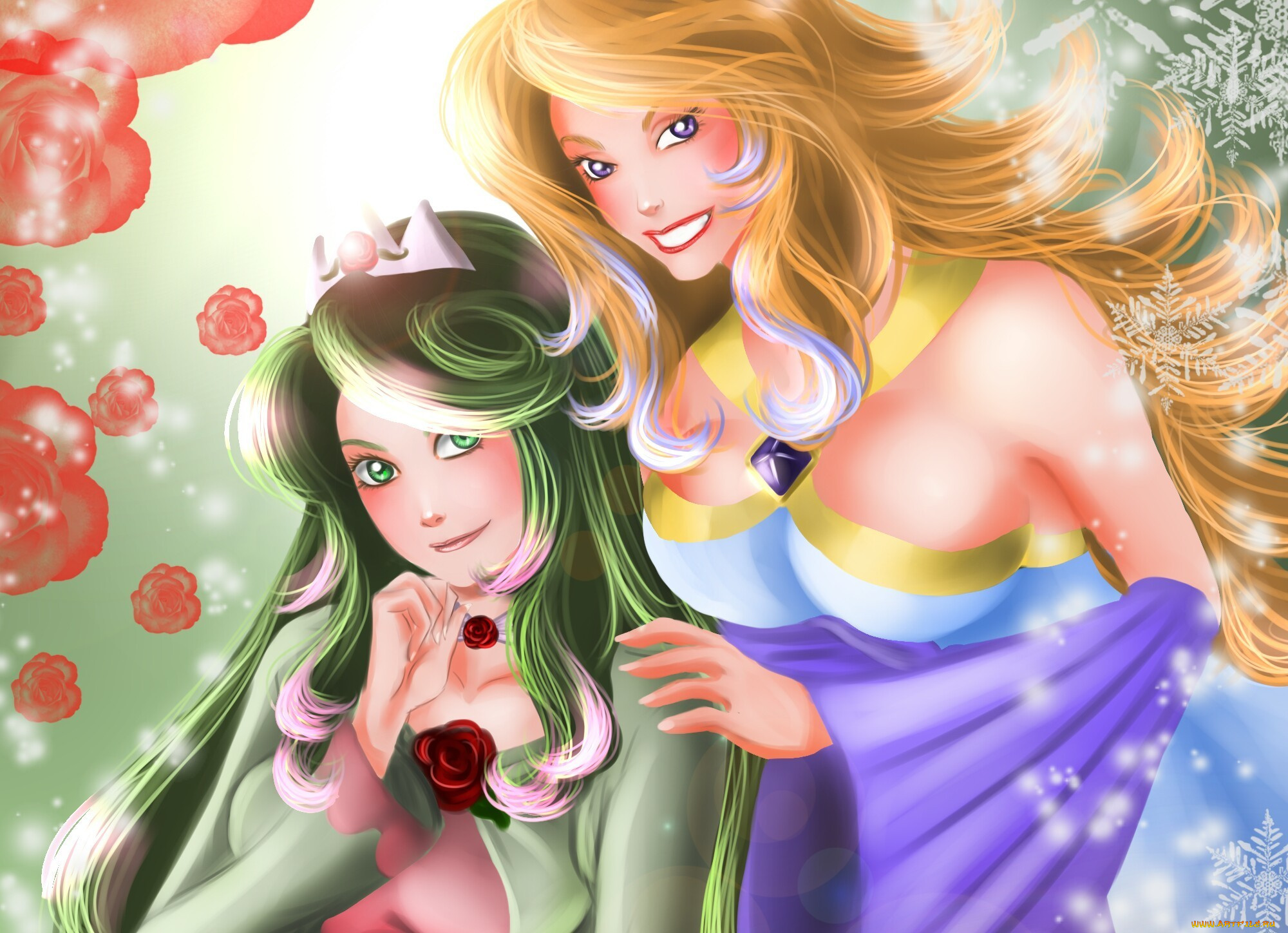 рисованные, люди, девушки, взгляд