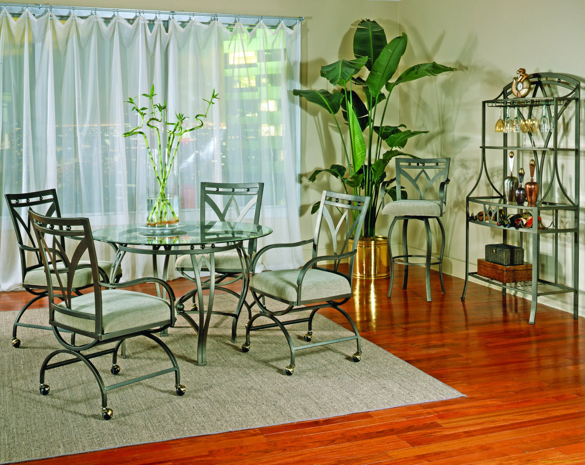 3д, графика, реализм, , realism, стол, растения, стулья