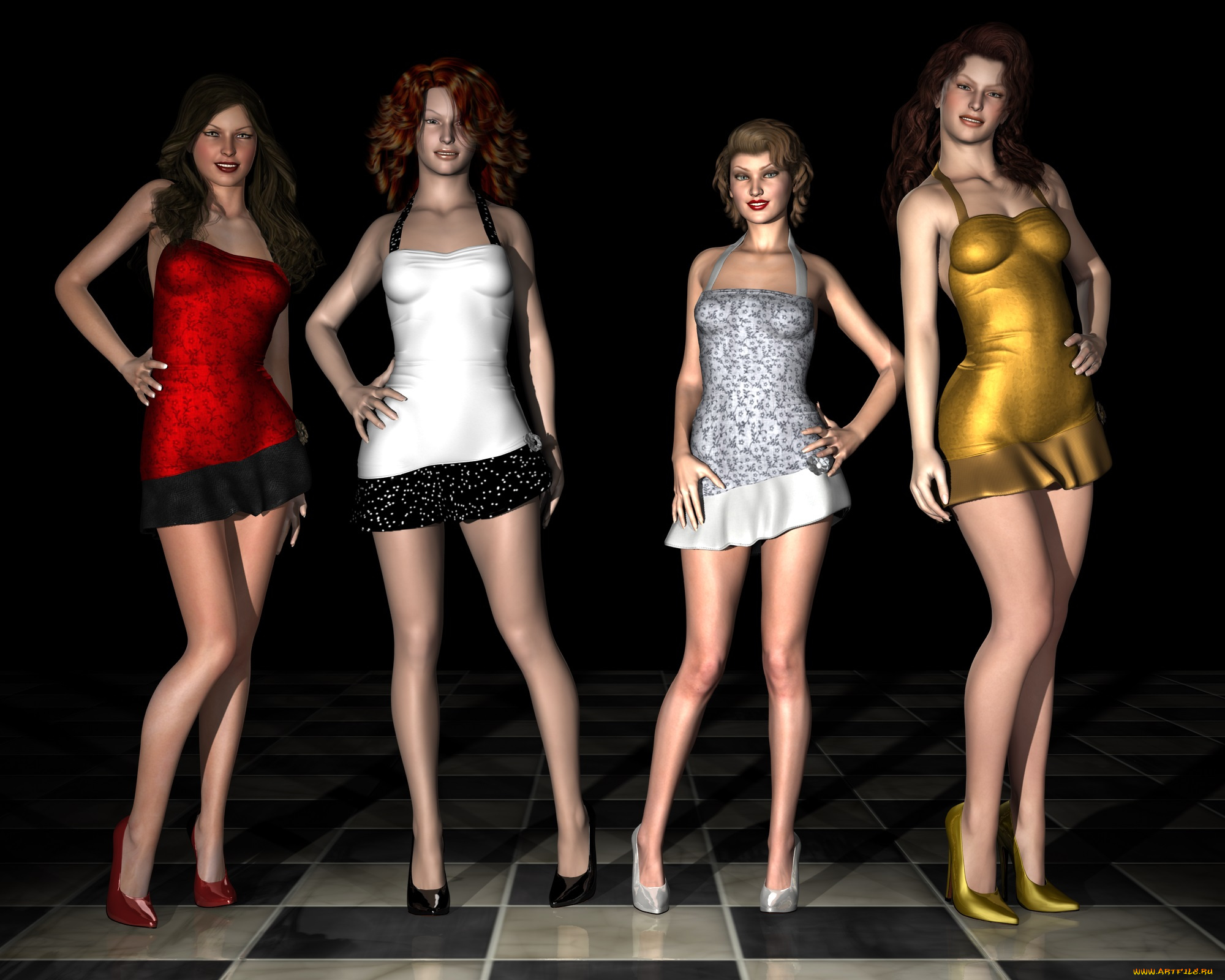 3д, графика, люди, , people, девушка, взгляд, фон