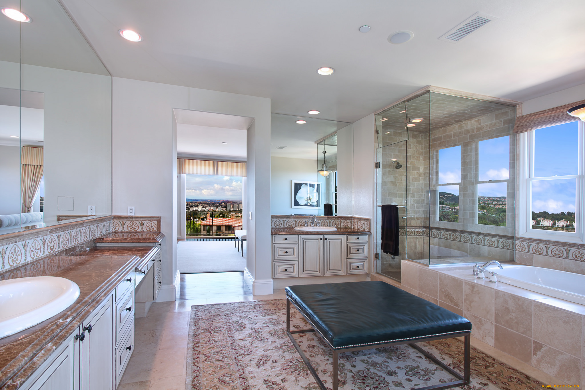 интерьер, ванная, и, туалетная, комнаты, дизайн, стиль, ванная