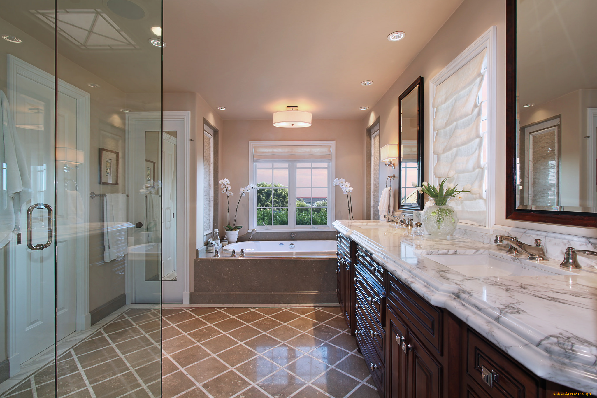 интерьер, ванная, и, туалетная, комнаты, дизайн, стиль, ванная