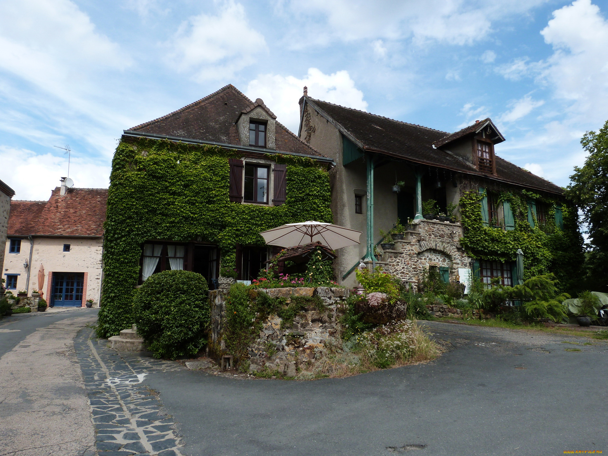 гаржилес-дампьер, франция, города, -, улицы, , площади, , набережные, гаржилес-дампьер, франция, дома, улица, ландшафт