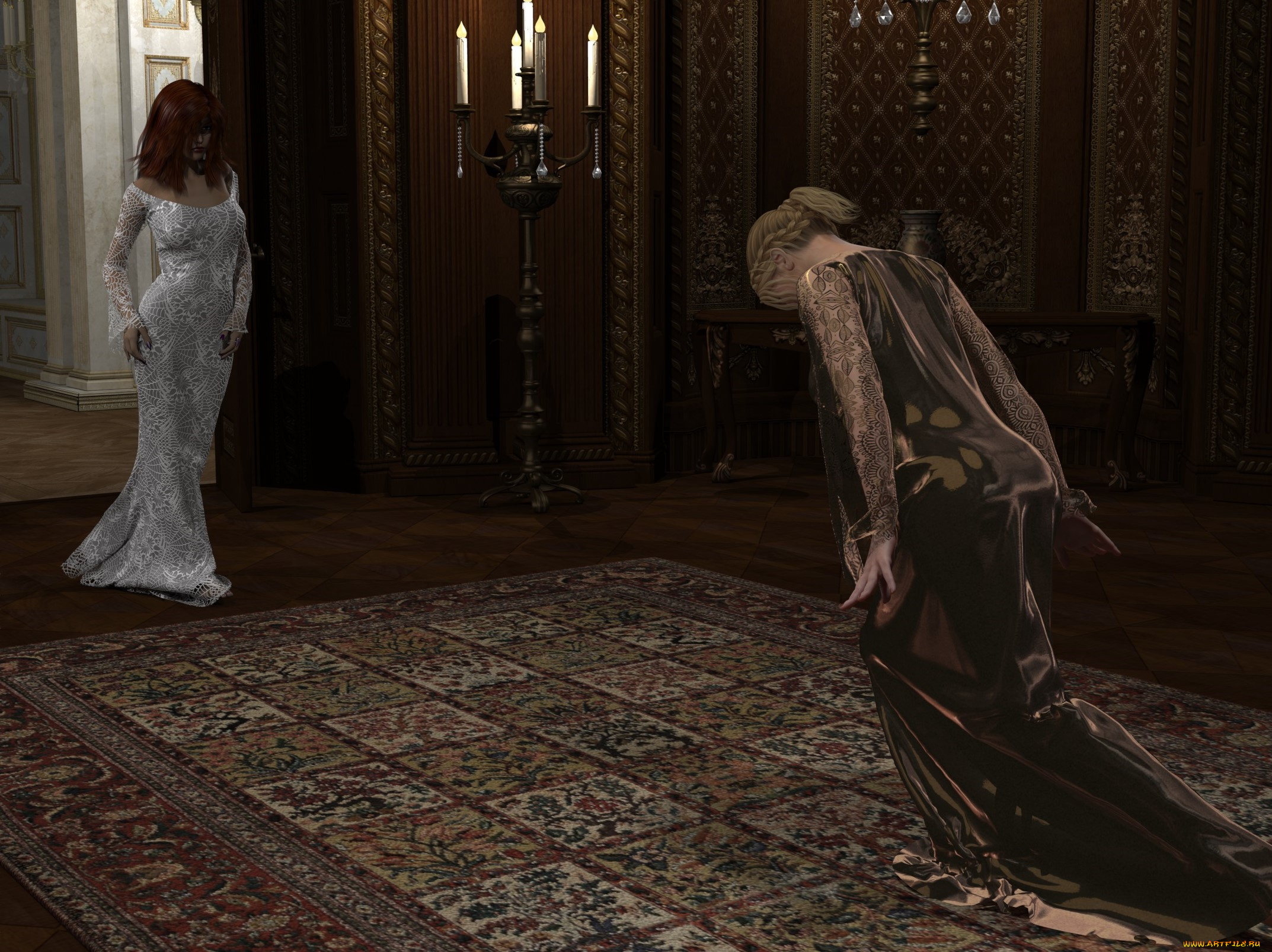 3д, графика, люди, , people, принцесса, служанка