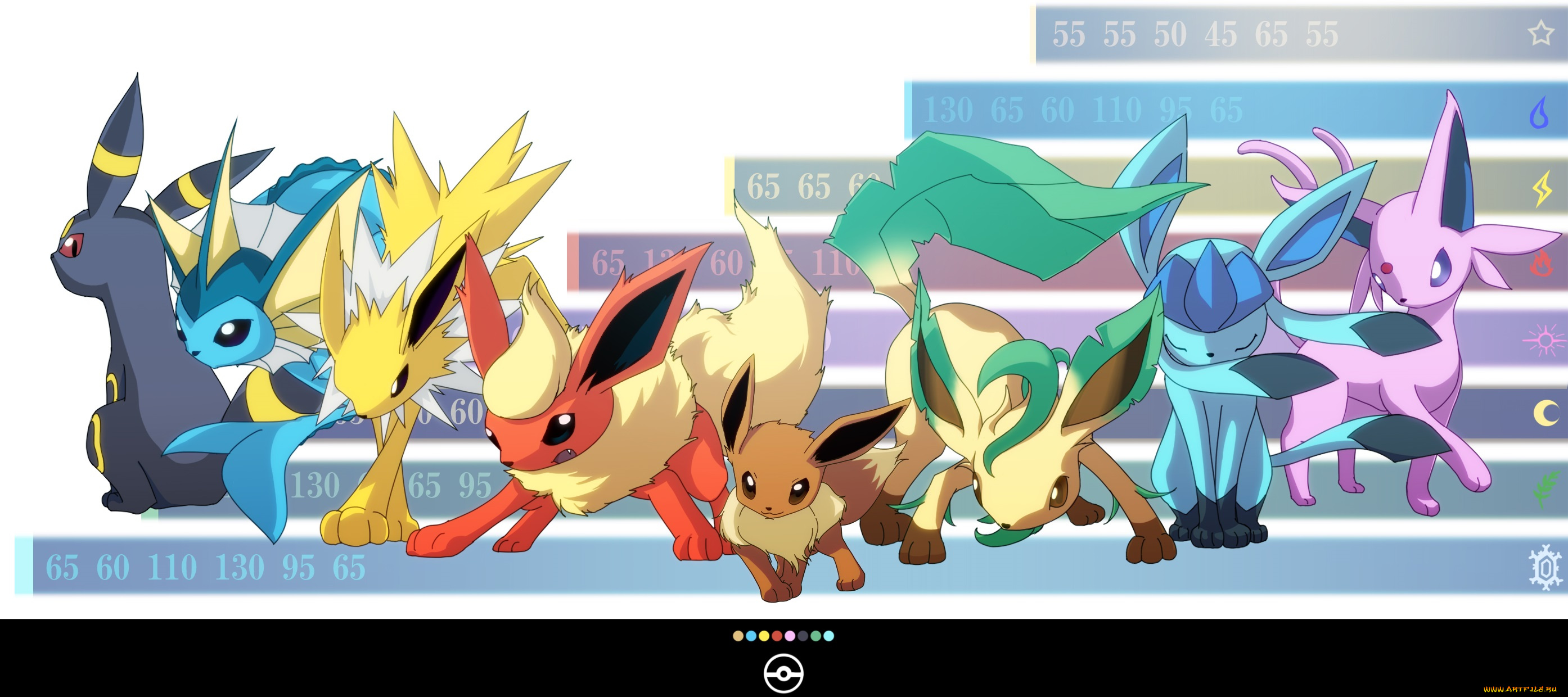 аниме, pokemon, звери, покемоны, арт