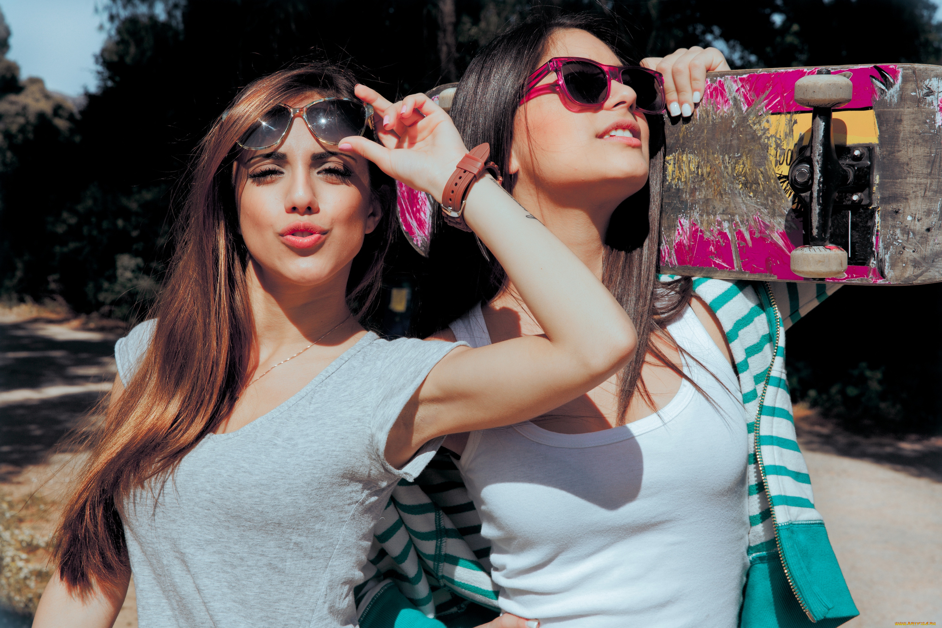 девушки, -unsort, , группа, девушек, шатенки, стильные