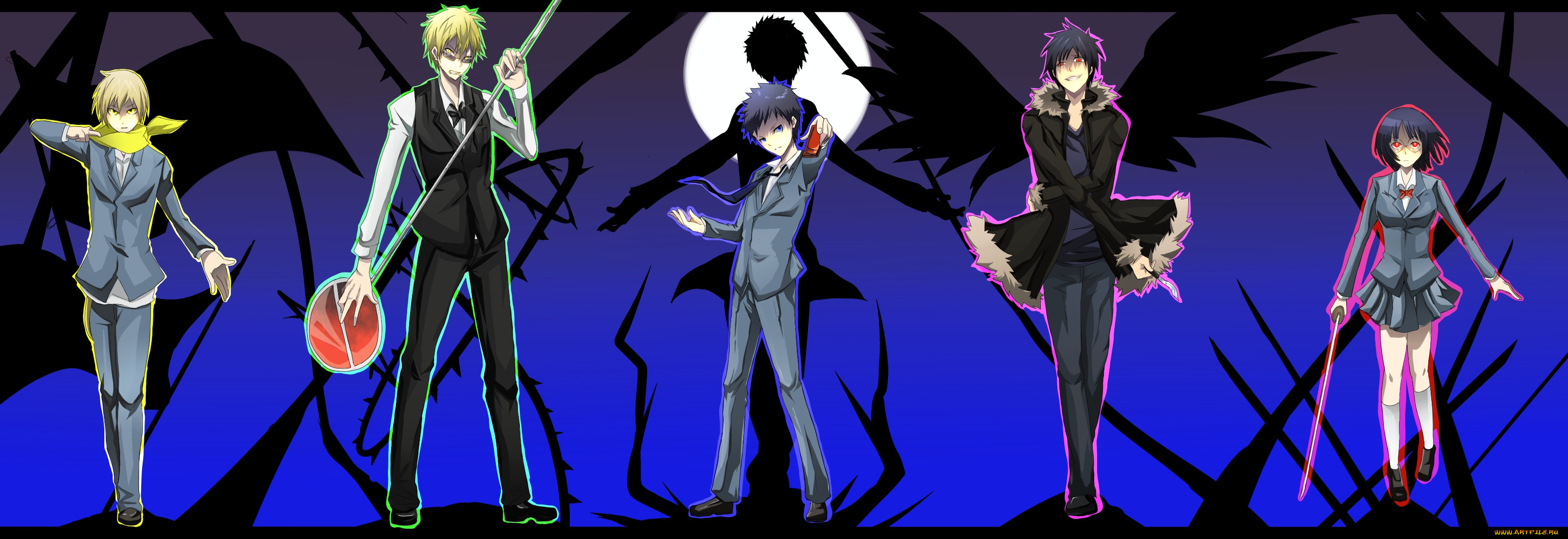 аниме, dyurarara, kida, masaomi, orihara, izaya, ryuugamine, mikado, арт, дюрарара, sonohara, anri, heiwajima, shizuo