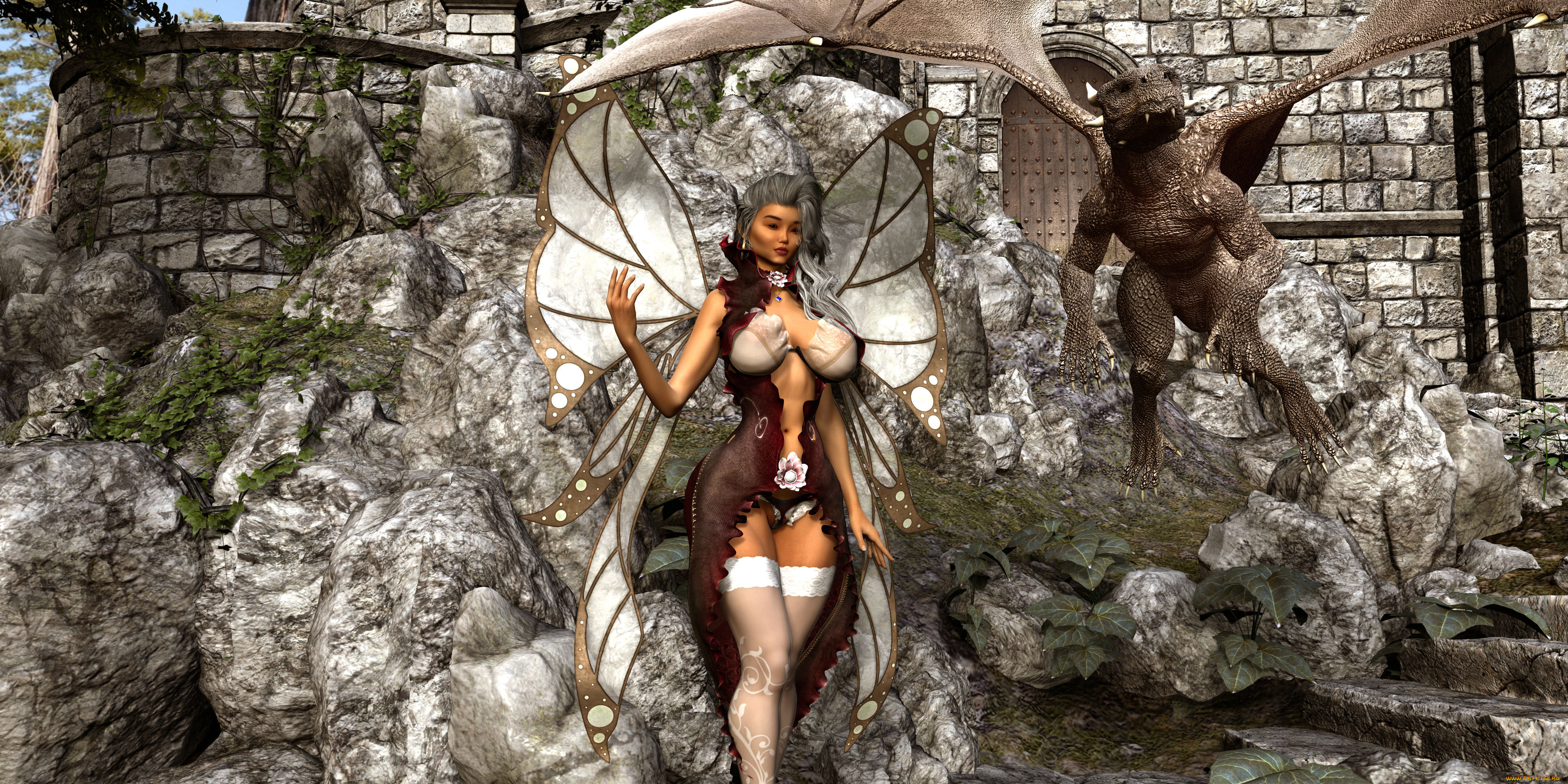 3д, графика, эльфы, , elves, демон, фея