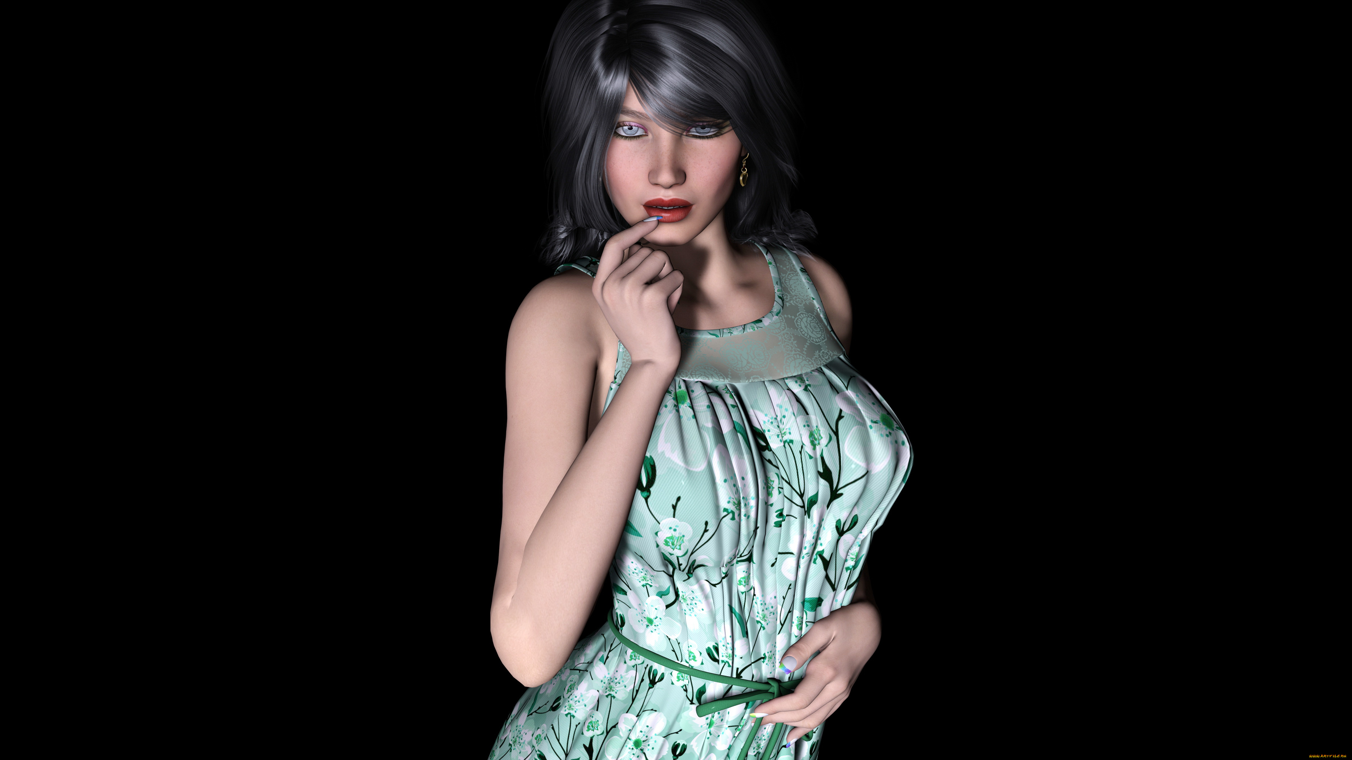 3д, графика, люди, , people, девушка, взгляд, фон