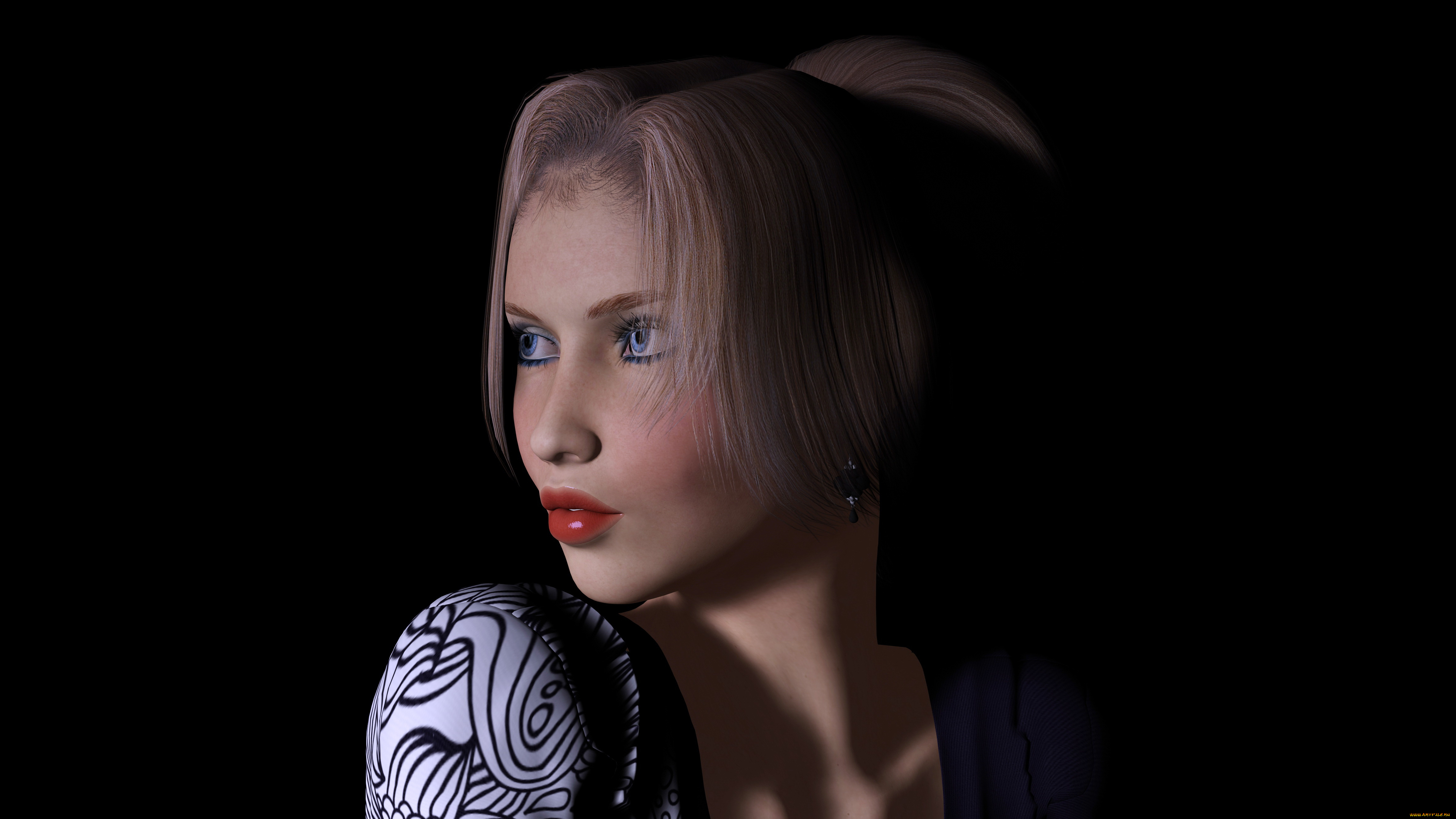 waverly, 3д, графика, портрет, , portraits, девушка, взгляд, фон