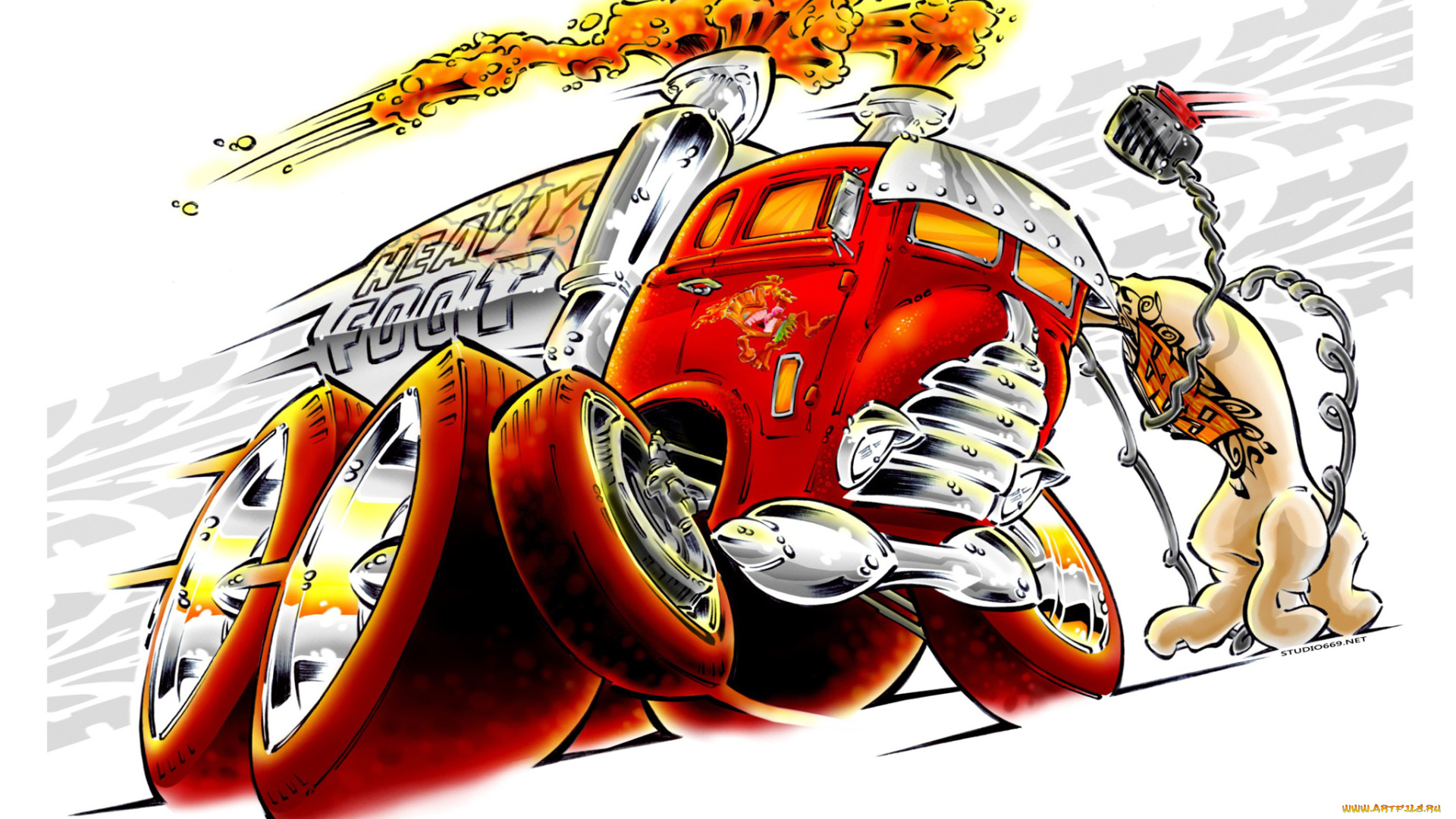 автомобили, рисованные, muscle, paint, truck