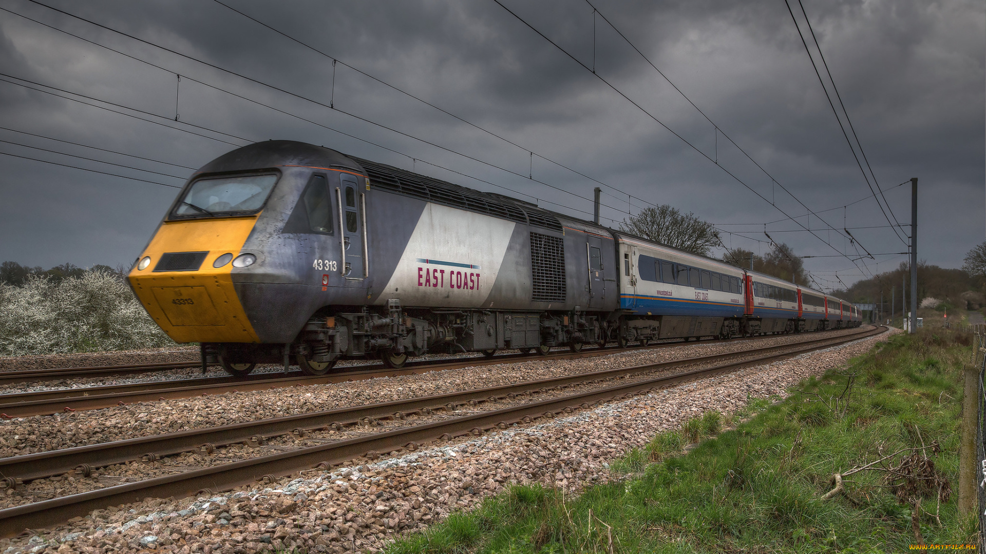 техника, поезда, железная, дорога, рельсы, локомотив, состав