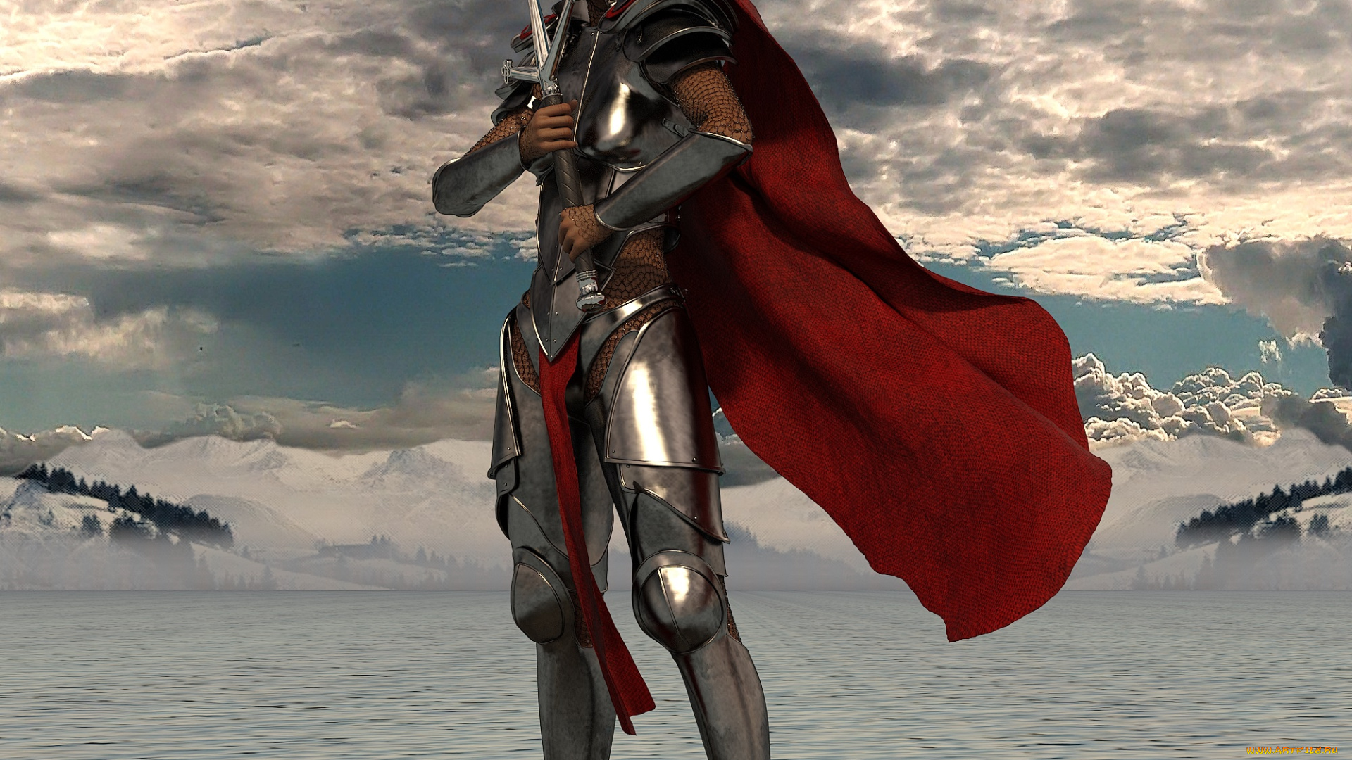 3д, графика, амазонки, , amazon, фон, оружие, взгляд, девушка