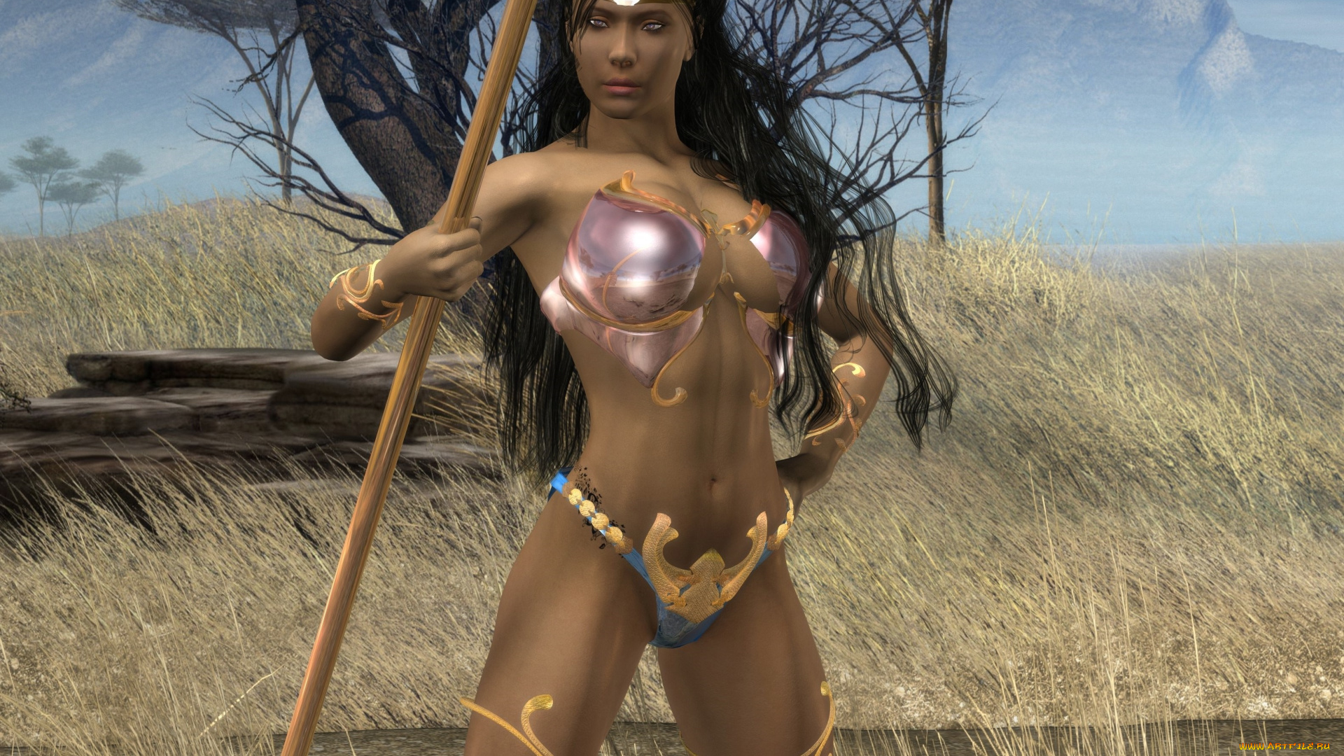 3д, графика, амазонки, , amazon, взгляд, фон, девушка