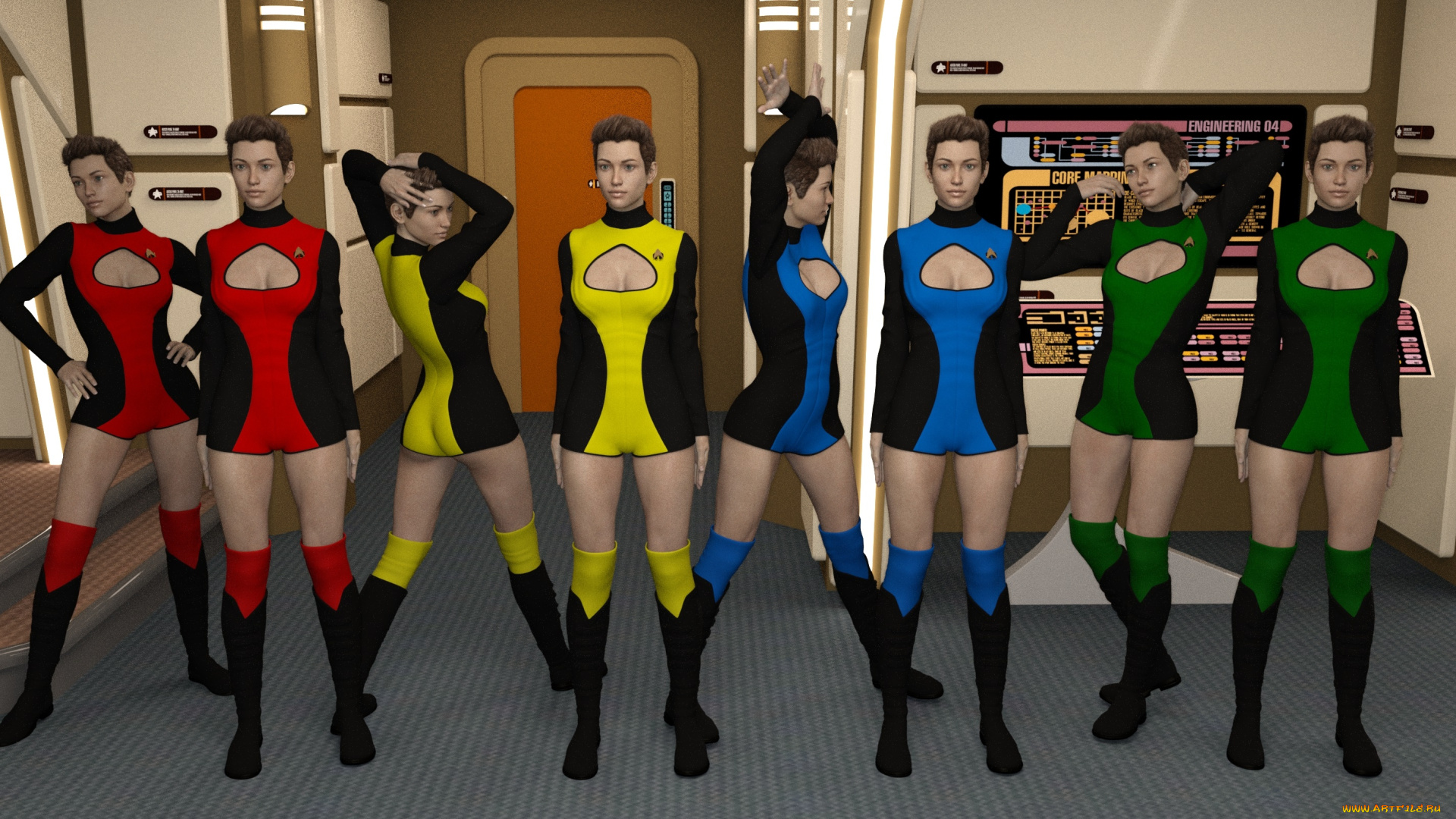 3д, графика, фантазия, , fantasy, взгляд, девушки, фон