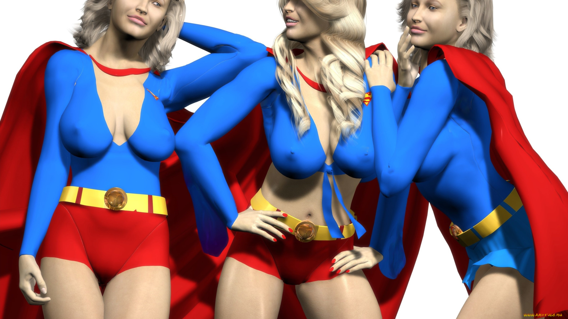 3д, графика, люди, , people, взгляд, девушки, супермены, фон