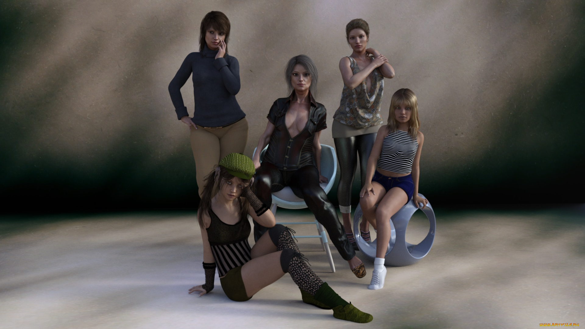 3д, графика, люди, , people, взгляд, девушки, фон