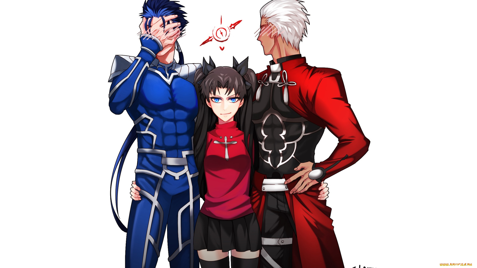 аниме, fate, stay, night, арчер, рин, лансер