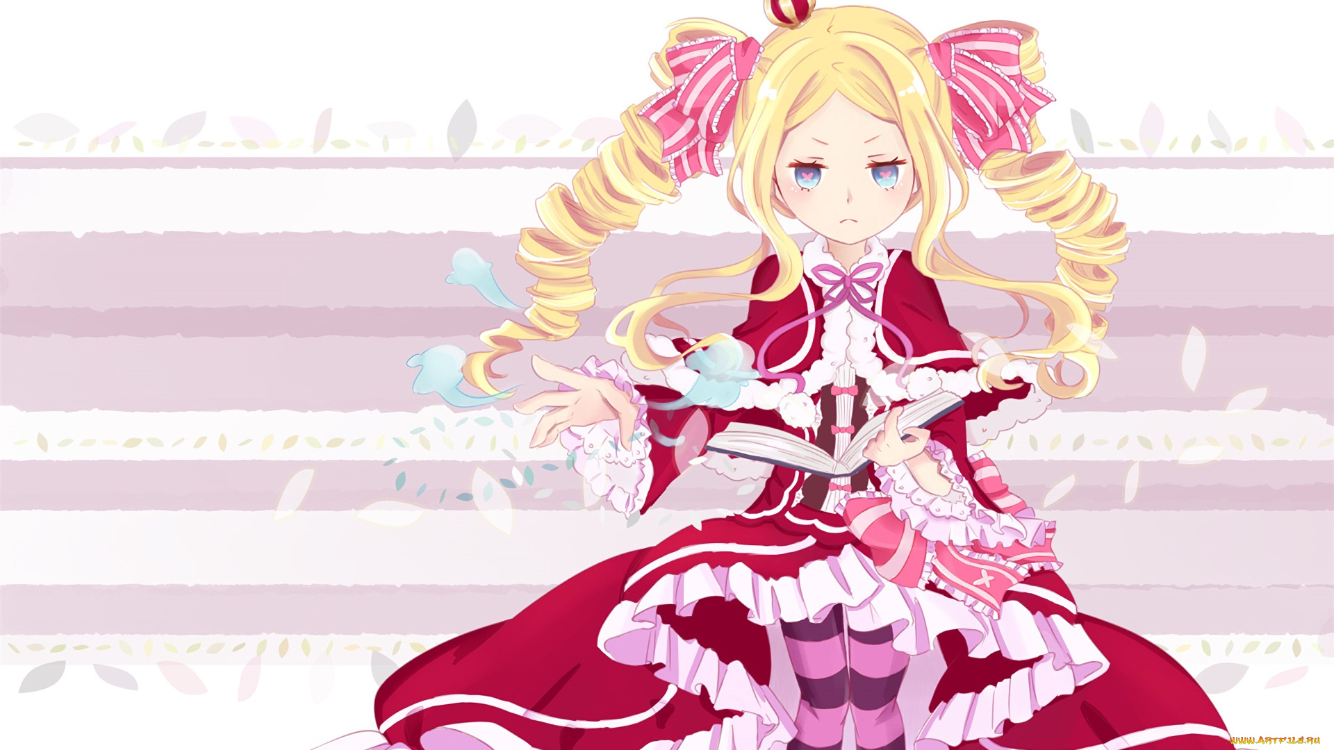 аниме, re, , zero, kara, hajimeru, isekai, seikatsu, девушка, фон, взгляд