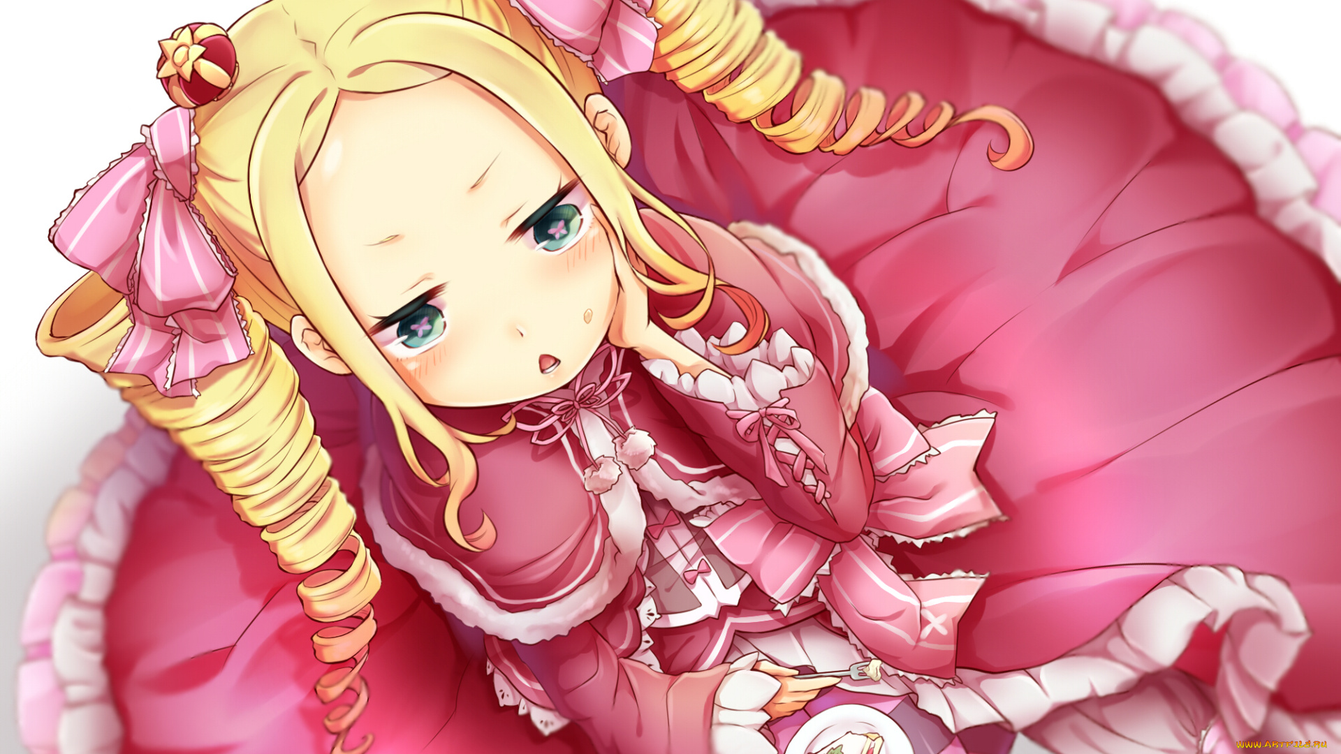 аниме, re, , zero, kara, hajimeru, isekai, seikatsu, фон, взгляд, девушка